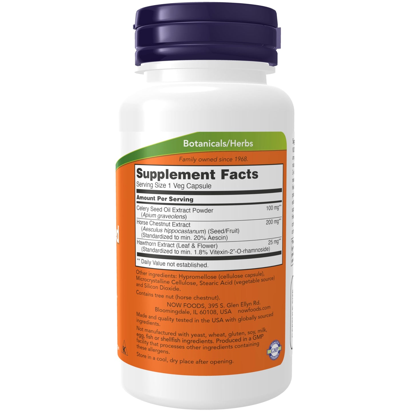 NOW Foods Celery Seed Extract, Horse Chestnut and Hawthorn Extracts, 60 Veg Capsules