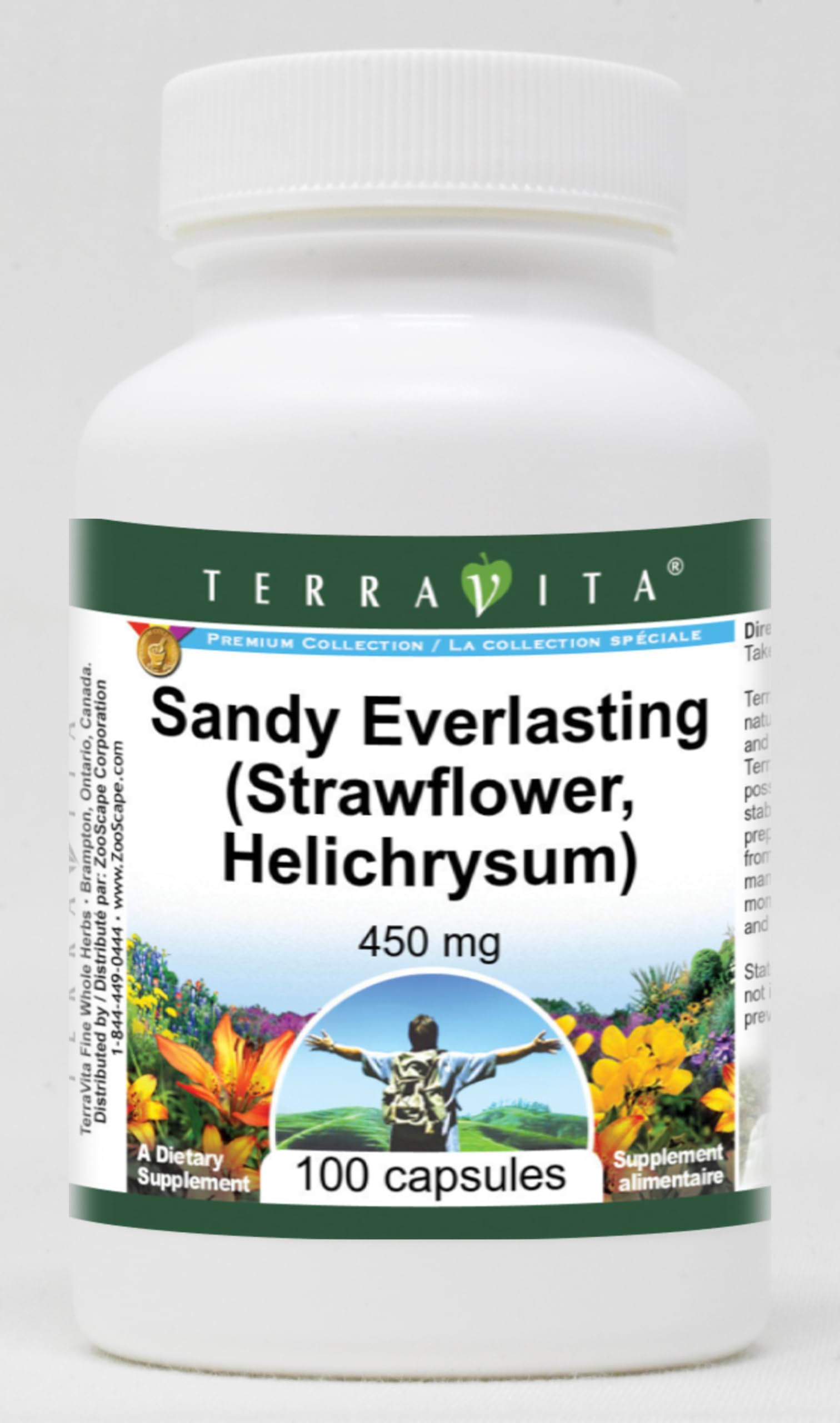 Terravita Sandy Everlasting (Strawflower, Helichrysum) - 450 mg, 100 Capsules