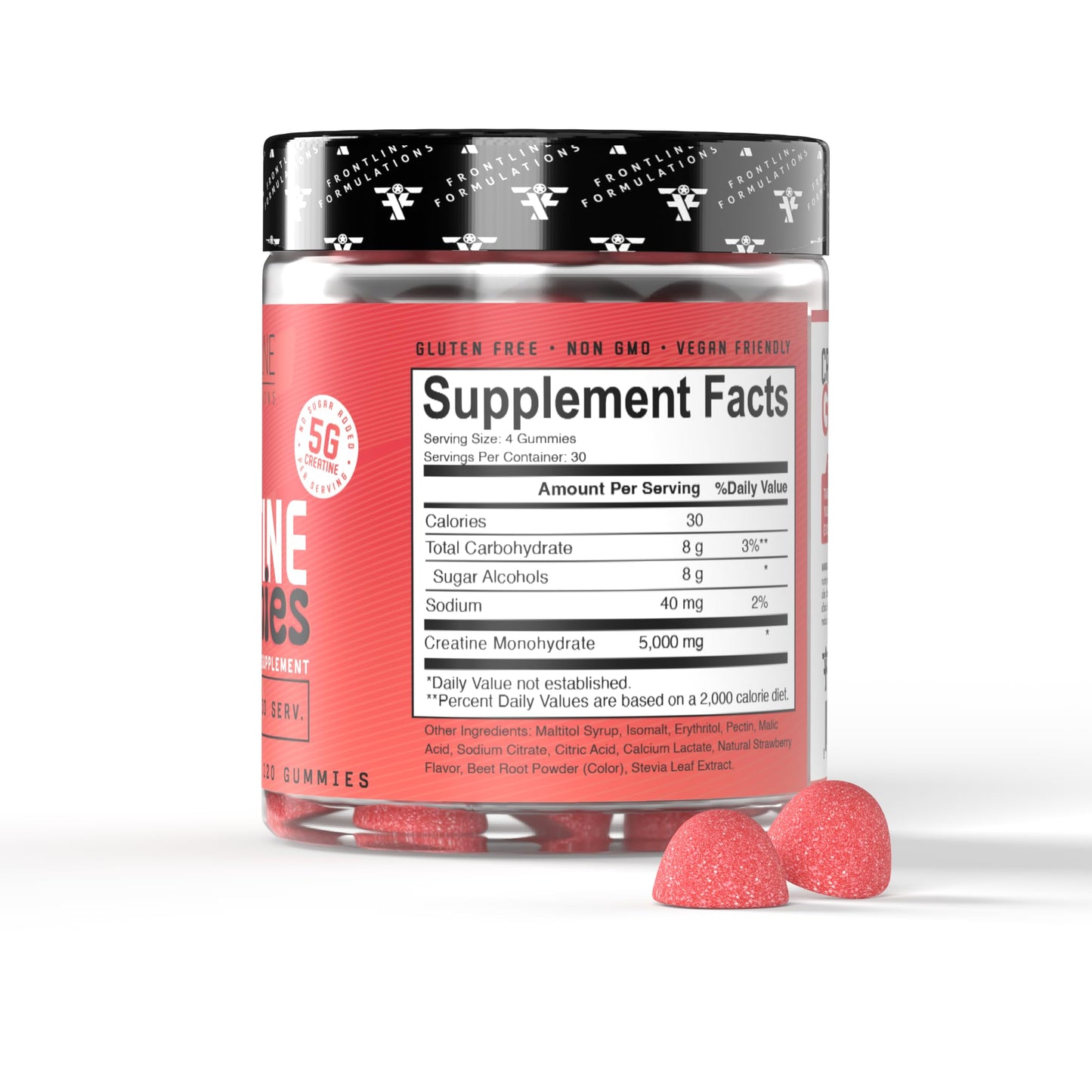 FRONTLINE FORMULATIONS Creatine Monohydrate Gummies, 120 Gummies