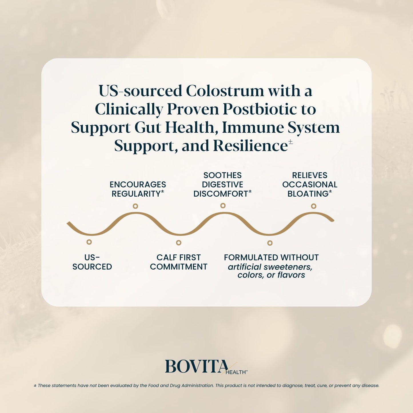 Bovita Health Colostrum + Postbiotic Powder Supplement, 40 Servings