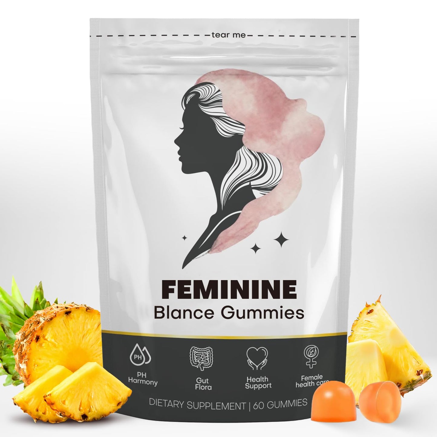 Fynzylarv Feminine Balance Gummies for Women’s 60 Gummies