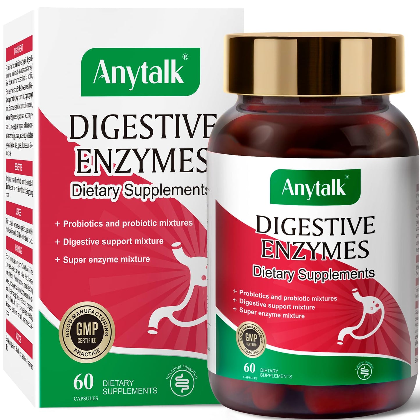 ANYTALK Digestive Enzymes 60 Capsules