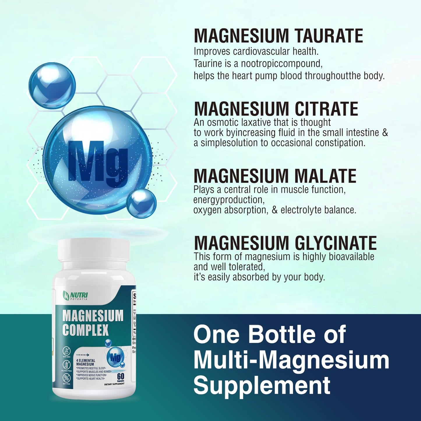 NUTRI POTENTIA Magnesium Complex 60 Capsules