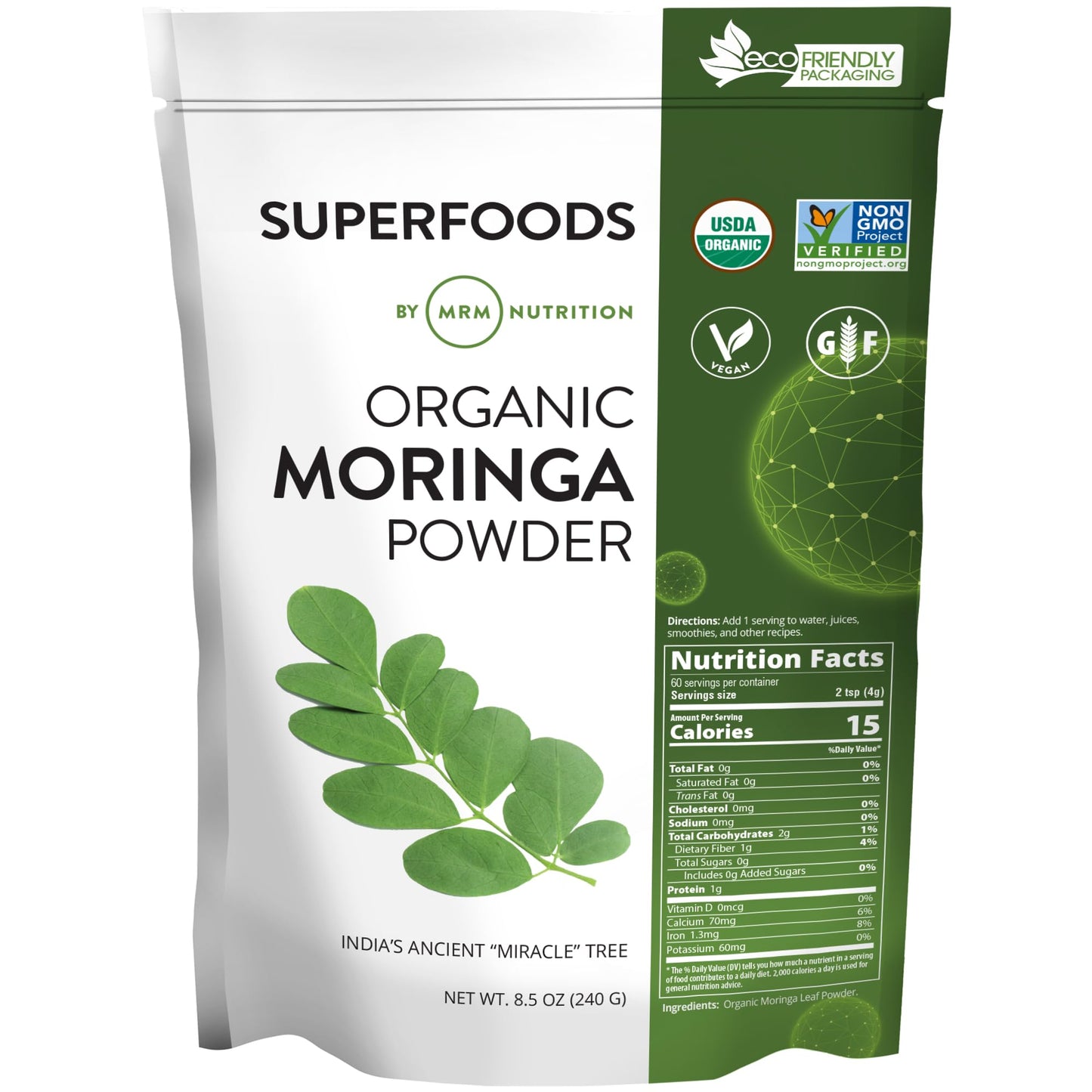 MRM Organic Moringa Powder 8.5 Ounces