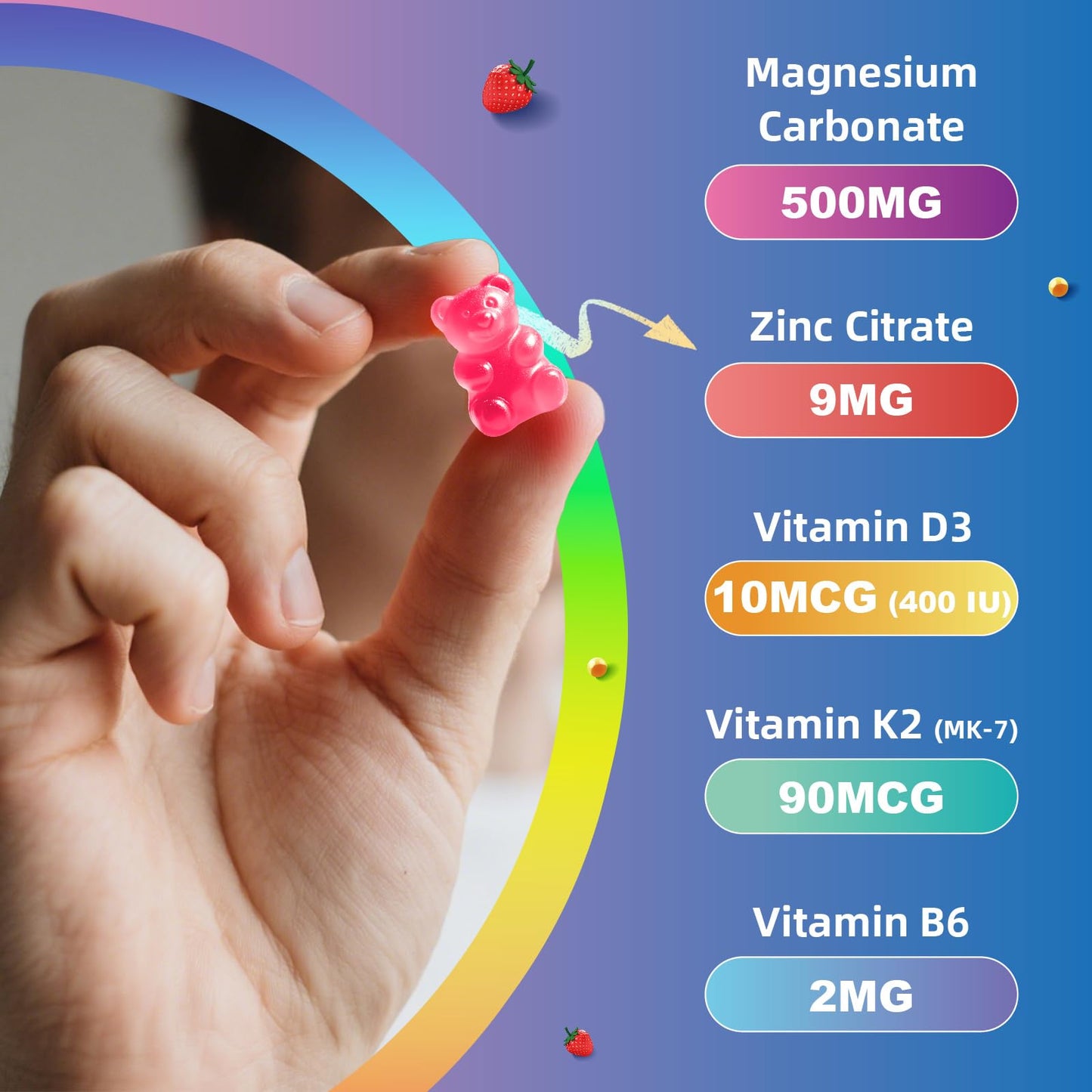 Elysx Magnesium Carbonate 500mg Gummies, 60 Count