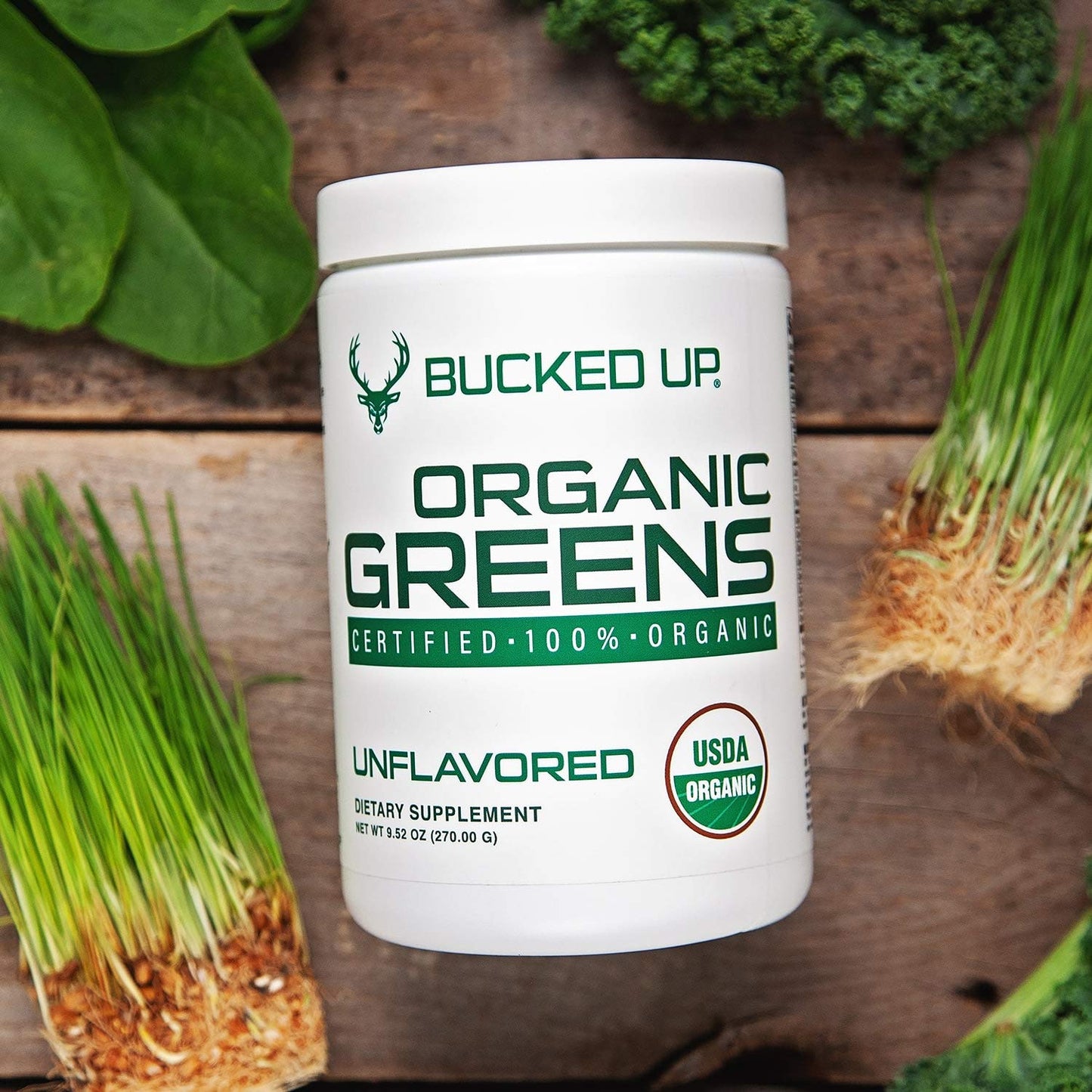 Bucked Up Greens Superfood Powder Unflavored 9.52 oz