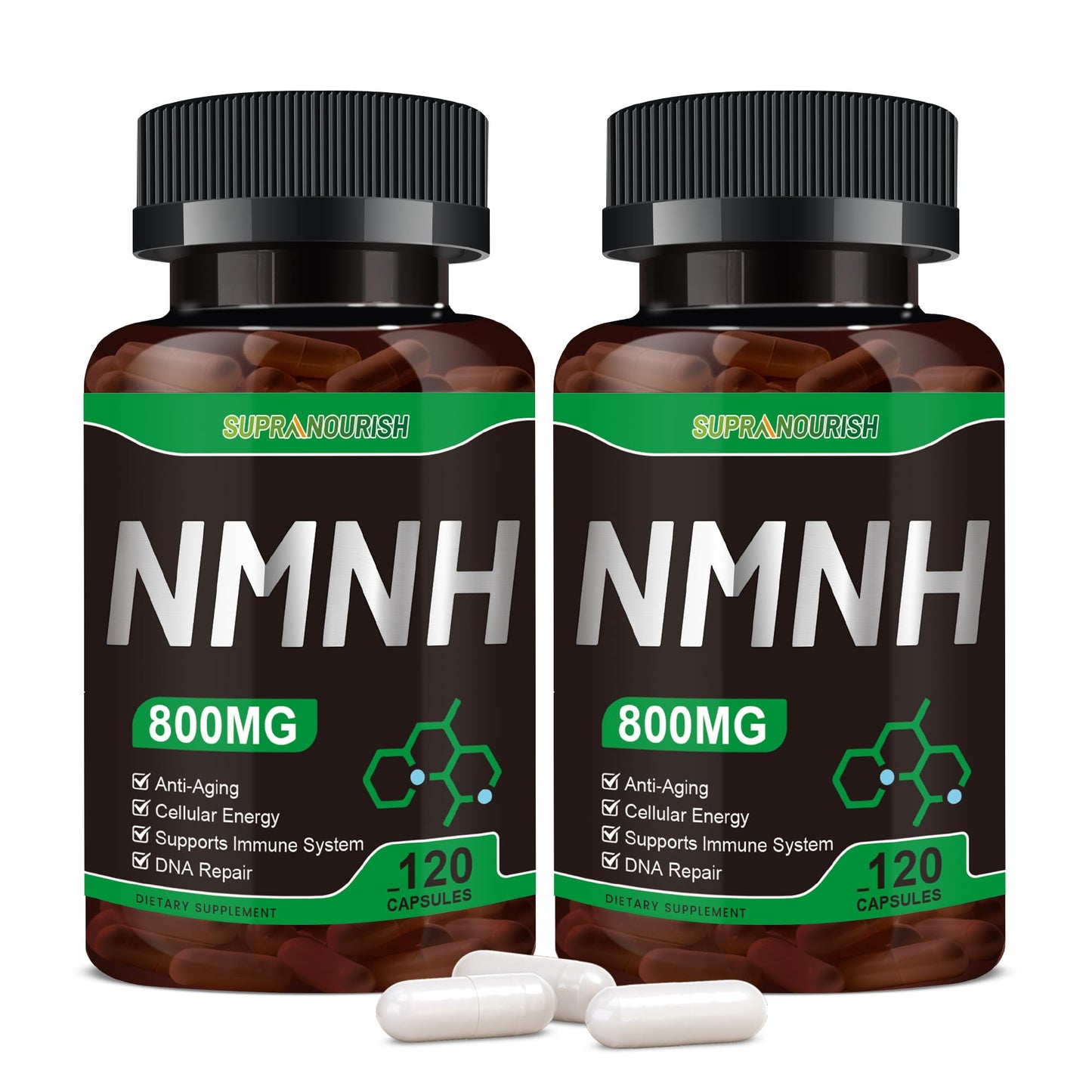 SUPRANOURISH NMNH Supplement Dihydronicotinamide Mononucleotide, 800mg per Serving, 240 Capsules