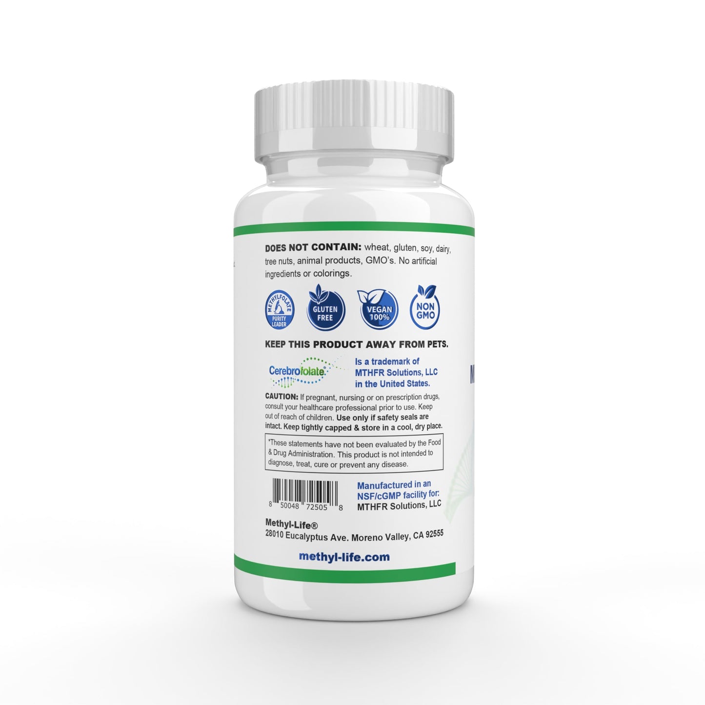 Methyl-Life Pure L-Methylfolate 7.5mg + Vitamin B12 Tablet, 90 Count