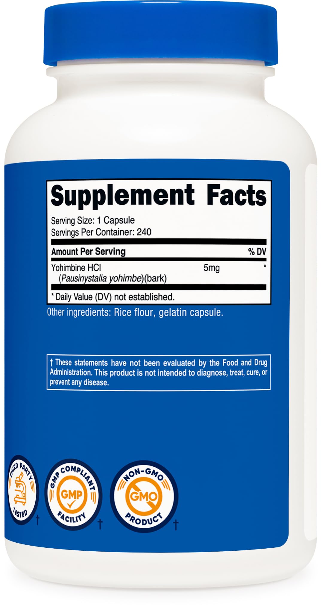 Nutricost Yohimbine HCl 5mg Capsule, 2 Bottles