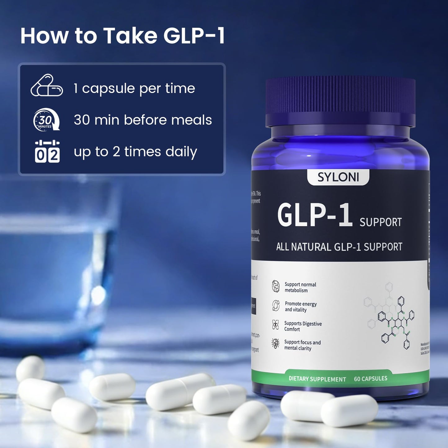 Syloni GLP-1 Supplement Capsule, 60 Count – Weight Management & Metabolism Support