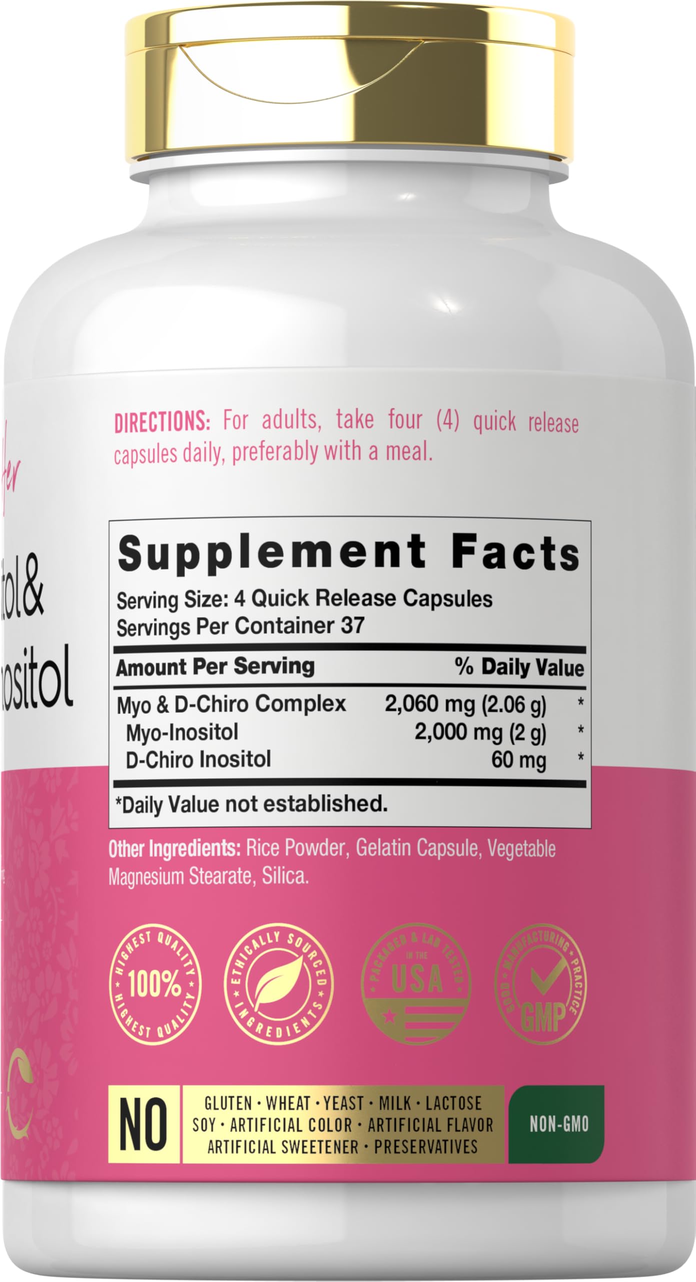 Carlyle Myo-Inositol & D-Chiro Inositol Supplement for Women Capsules 150 Count