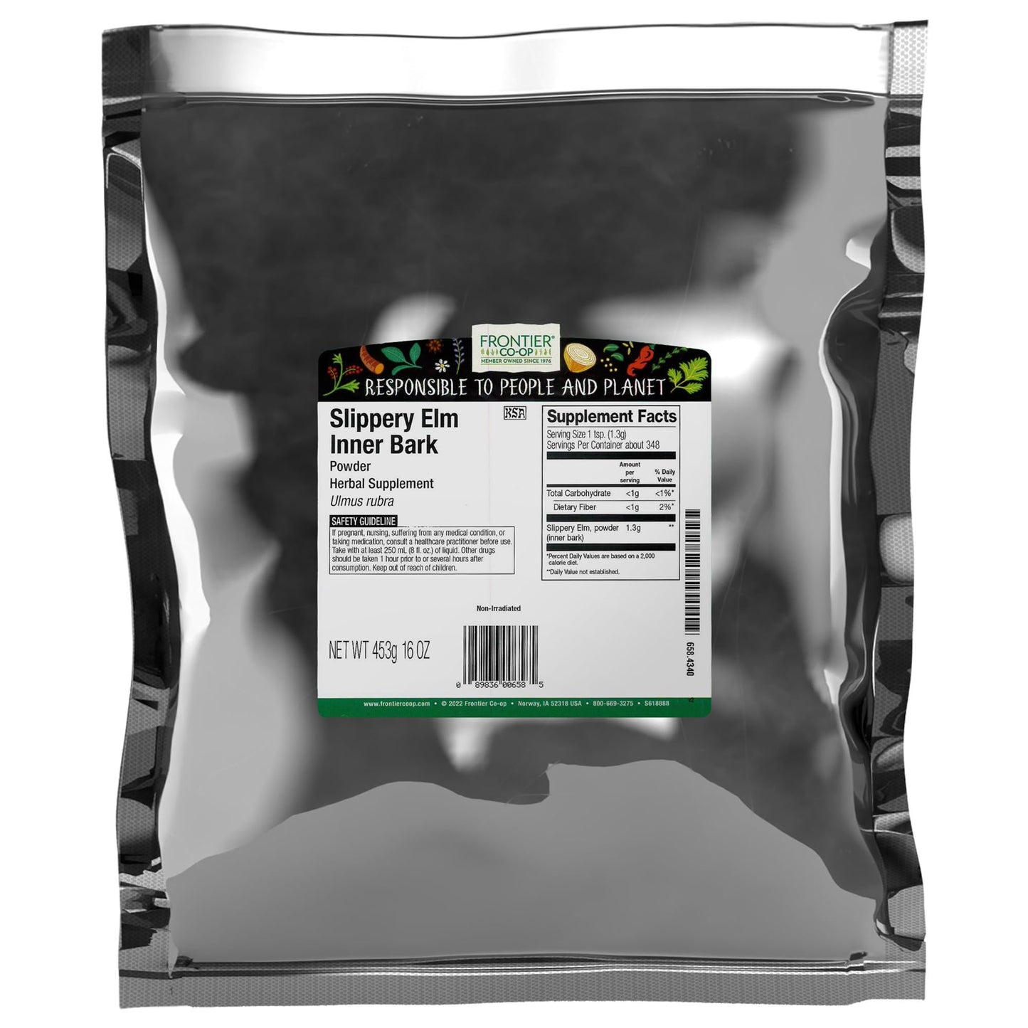 Frontier Co-op Ground Wildcrafted Slippery Elm Inner Bark Powder, 1 lb