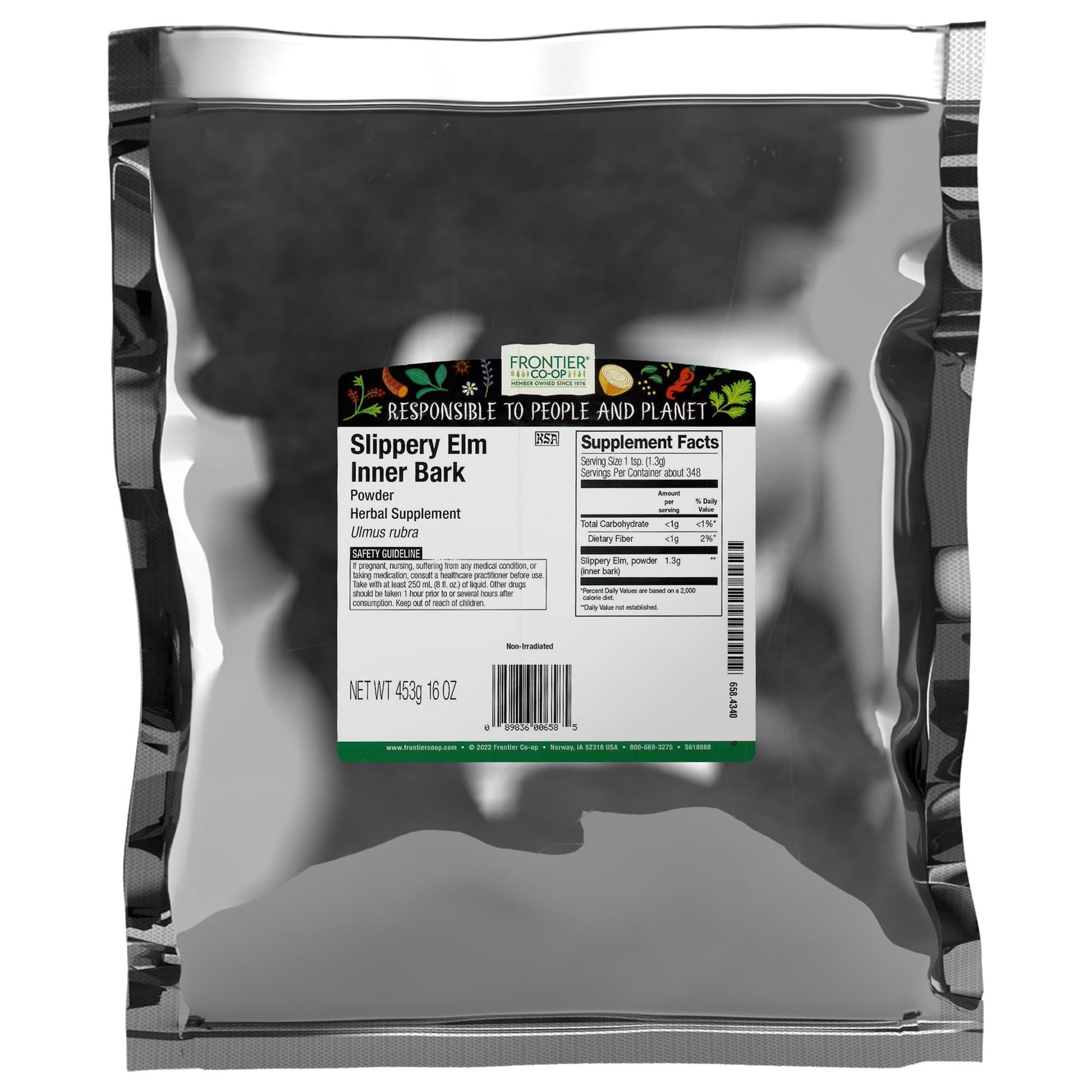 Frontier Co-op Ground Wildcrafted Slippery Elm Inner Bark Powder, 1 lb