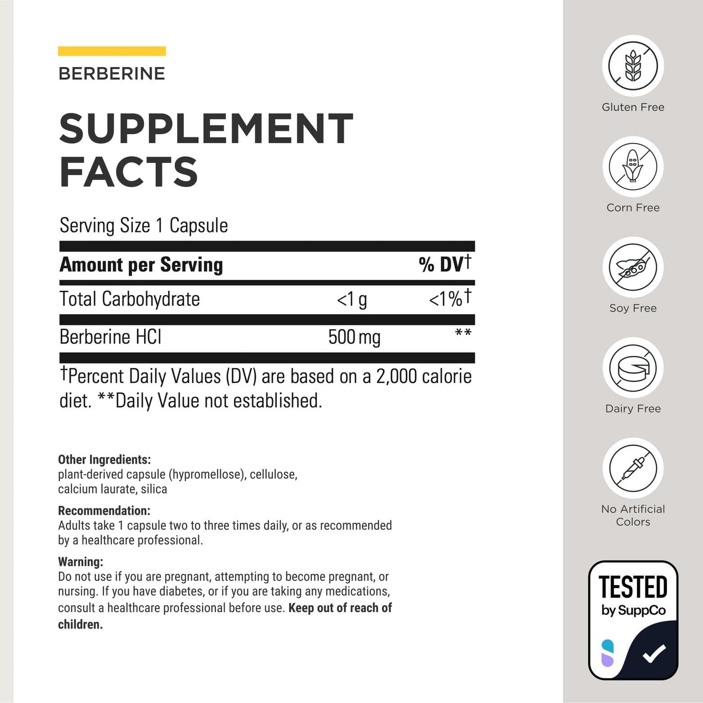 Integrative Therapeutics Berberine 1500mg Supports Metabolic Health & Cellular Energy Metabolism, Third-Party Tested, Practitioner-Trusted Quality, Dairy-Free & Gluten-Free, 120 Capsules