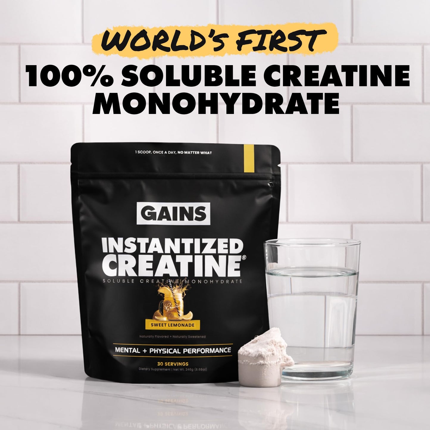 Gains in Bulk Instantized Creatine Monohydrate Powder, 30 Servings