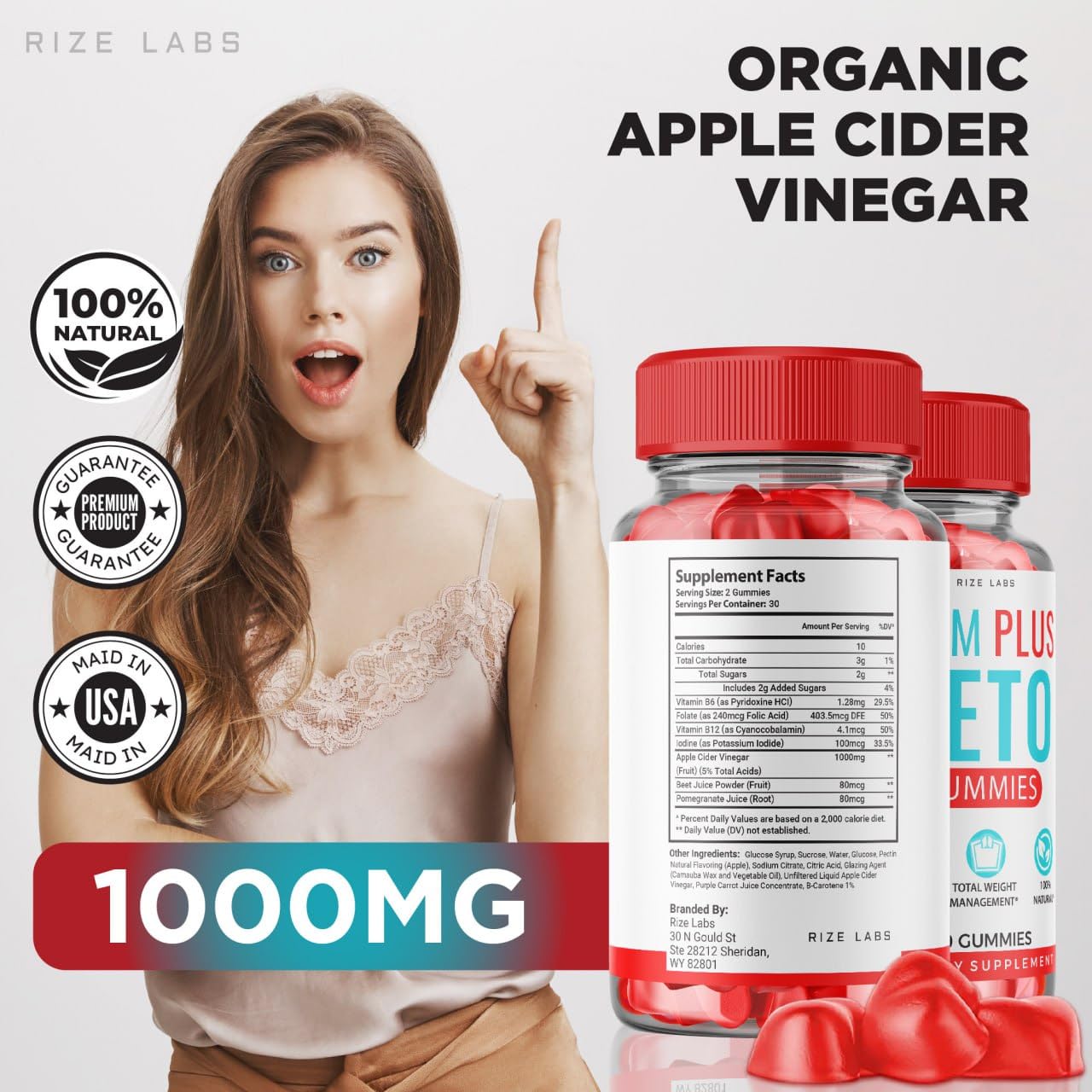 rize labs Slim Plus Keto ACV Gummies 300 Gummies