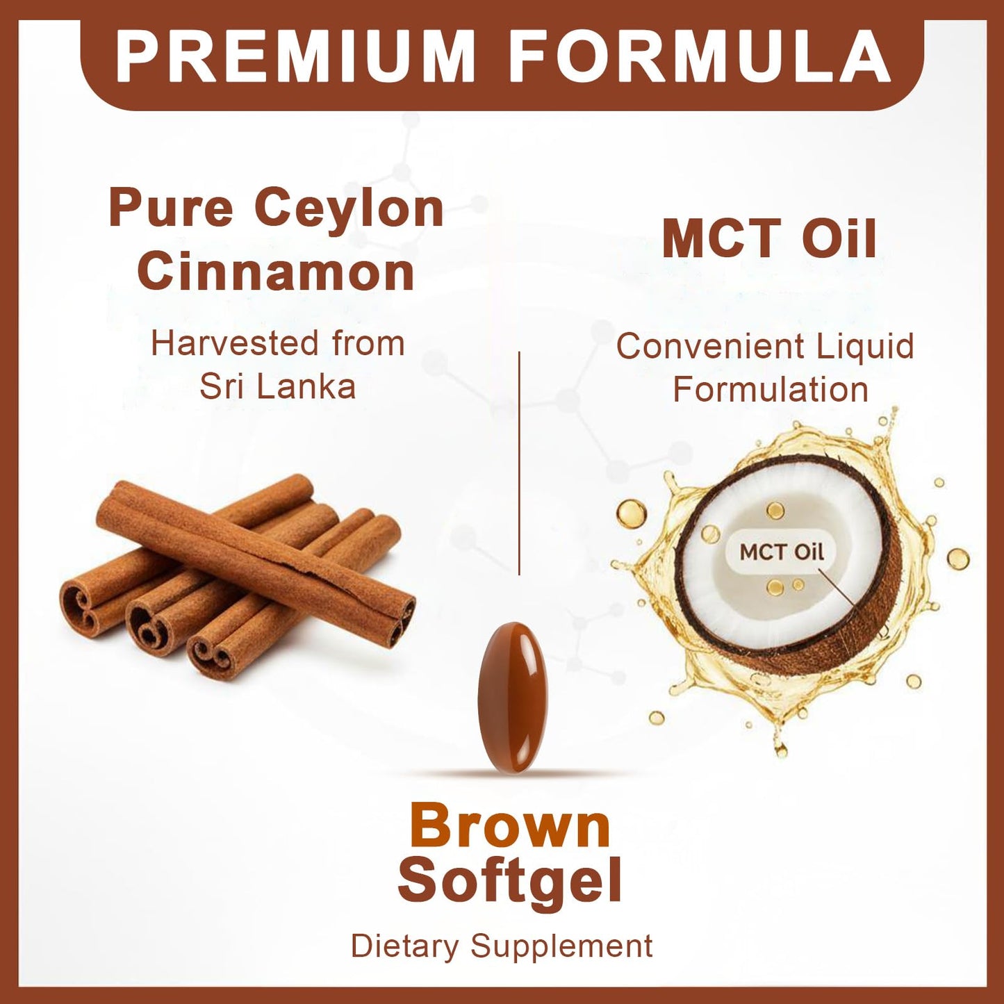 Tiuedu Ceylon Cinnamon Softgels with MCT Oil, 300 Softgels