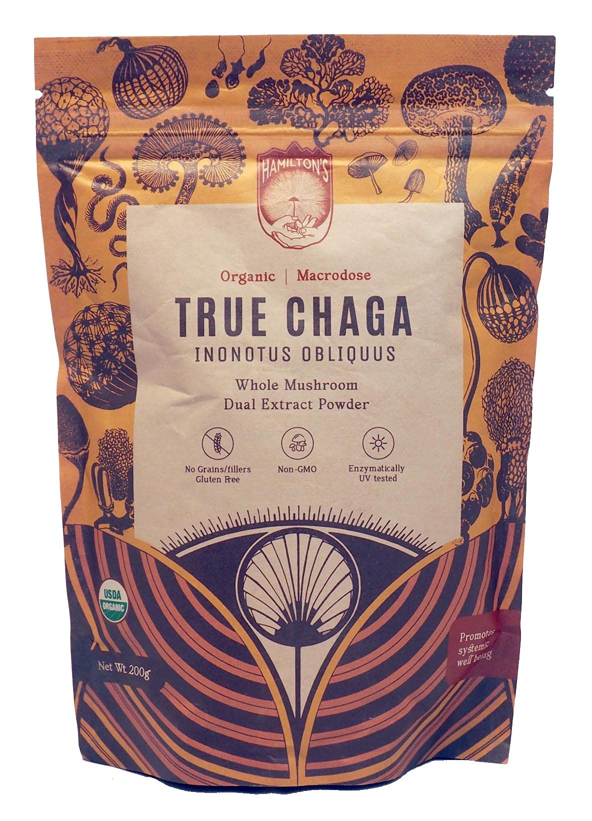 Hamilton's True Chaga Organic Mushroom Extract Powder 7.05 oz