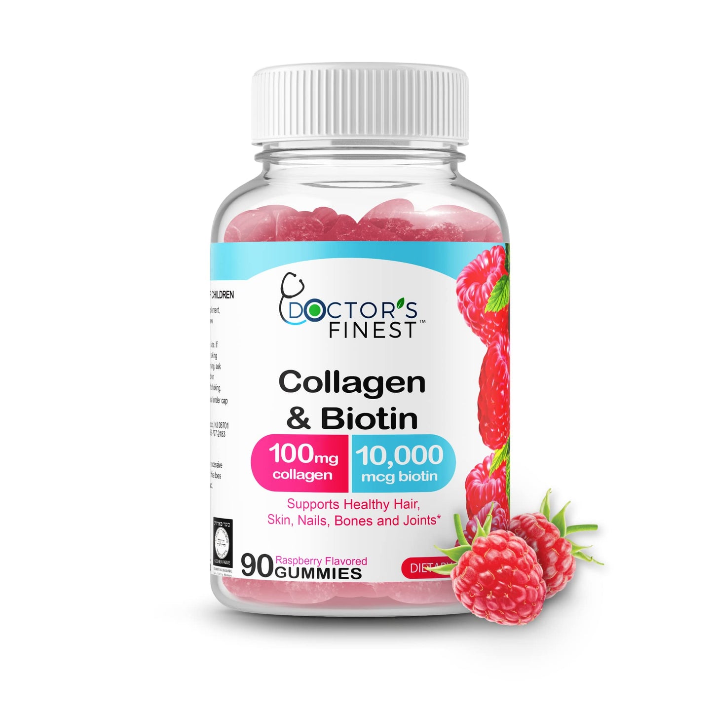 DOCTORS FINEST Collagen and Biotin 10000mcg Gummies, 90 Gummies