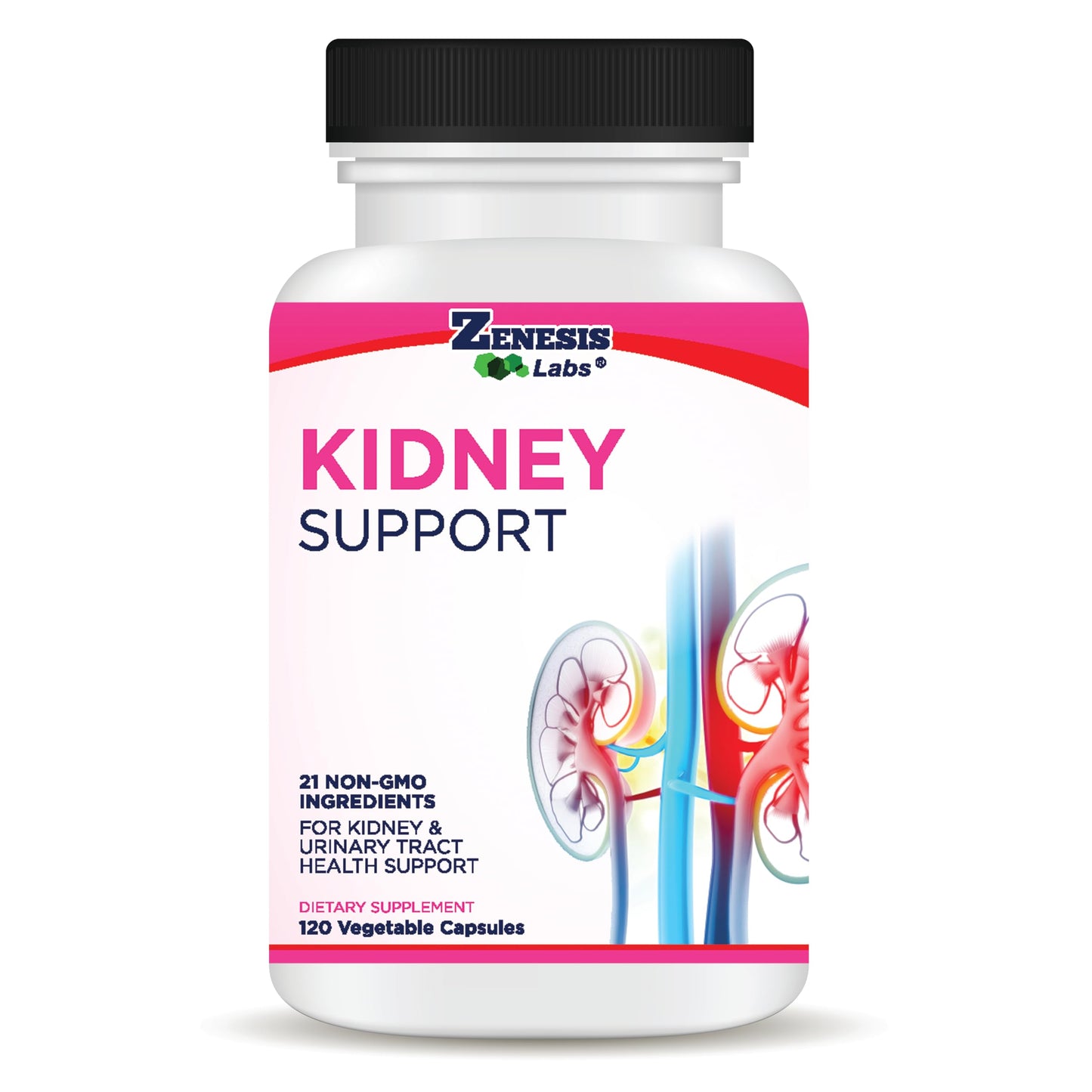 Zenesis Labs Kidney Cleanse Detox Flush & Repair Urinary Tract Support Cranberry Herbal Supplement Blend Capsules, 120 Count