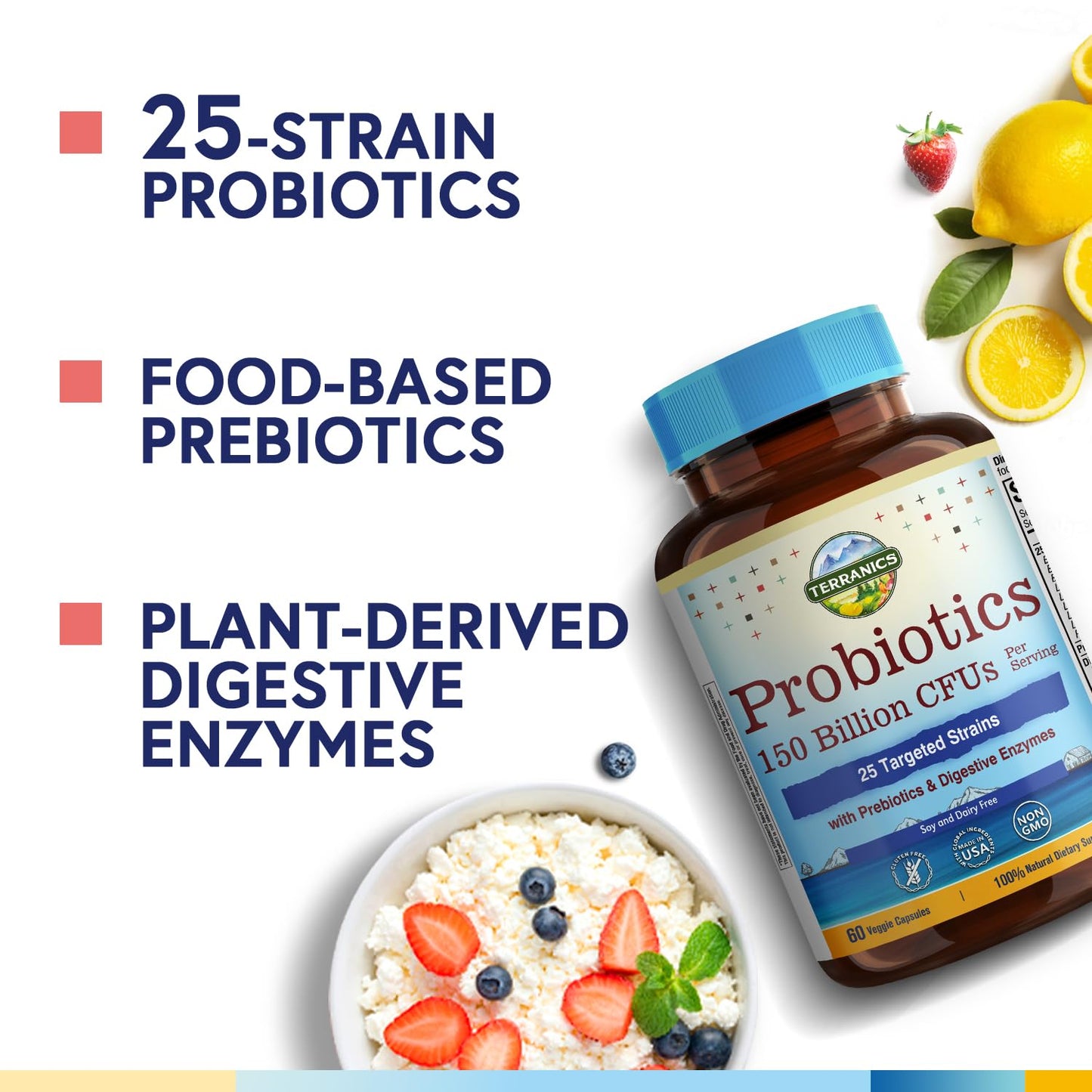 Terranics Daily Probiotics for Men & Women 60 Veggie Caps