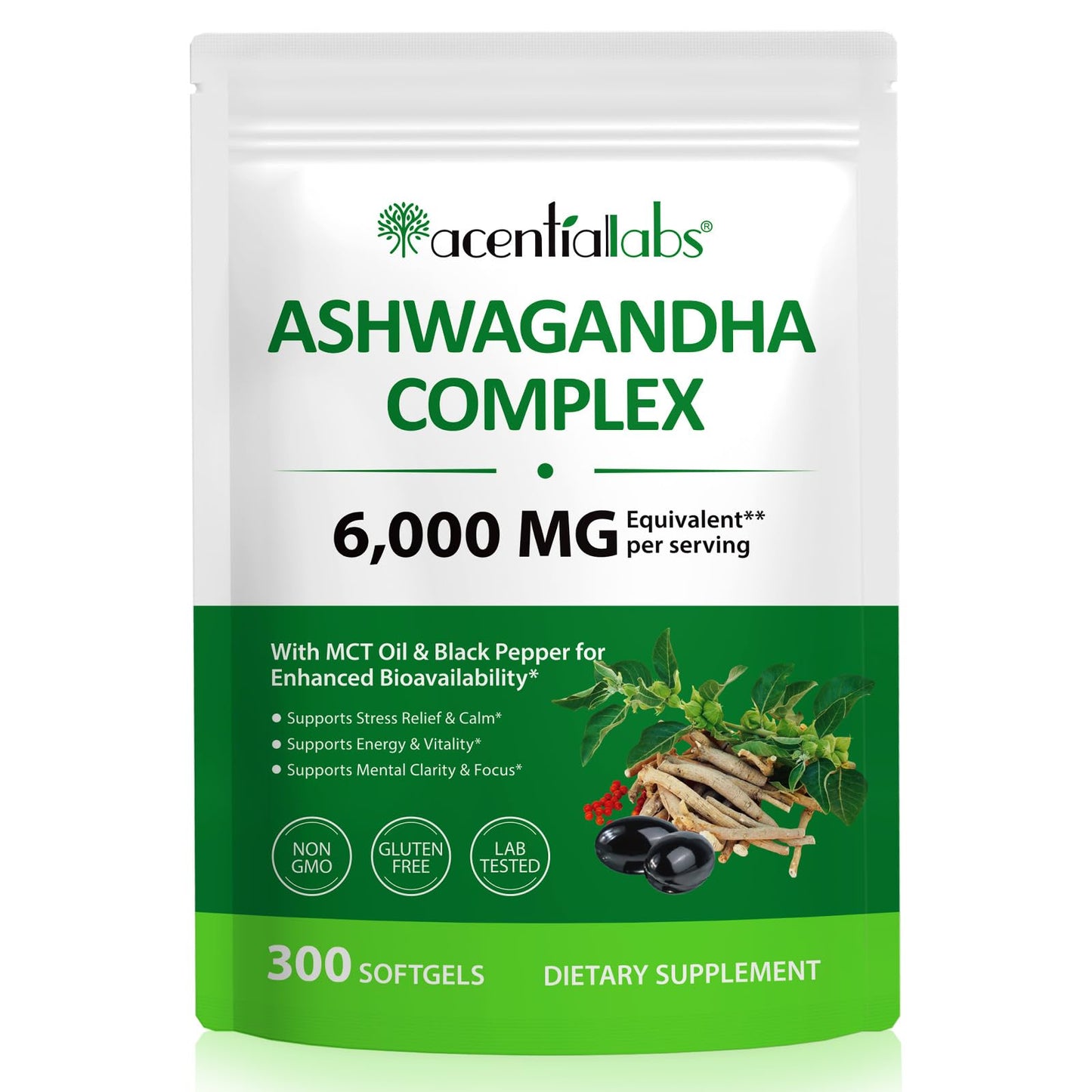 ZUZOKKAHA Ashwagandha Extract Capsule, 300 Count