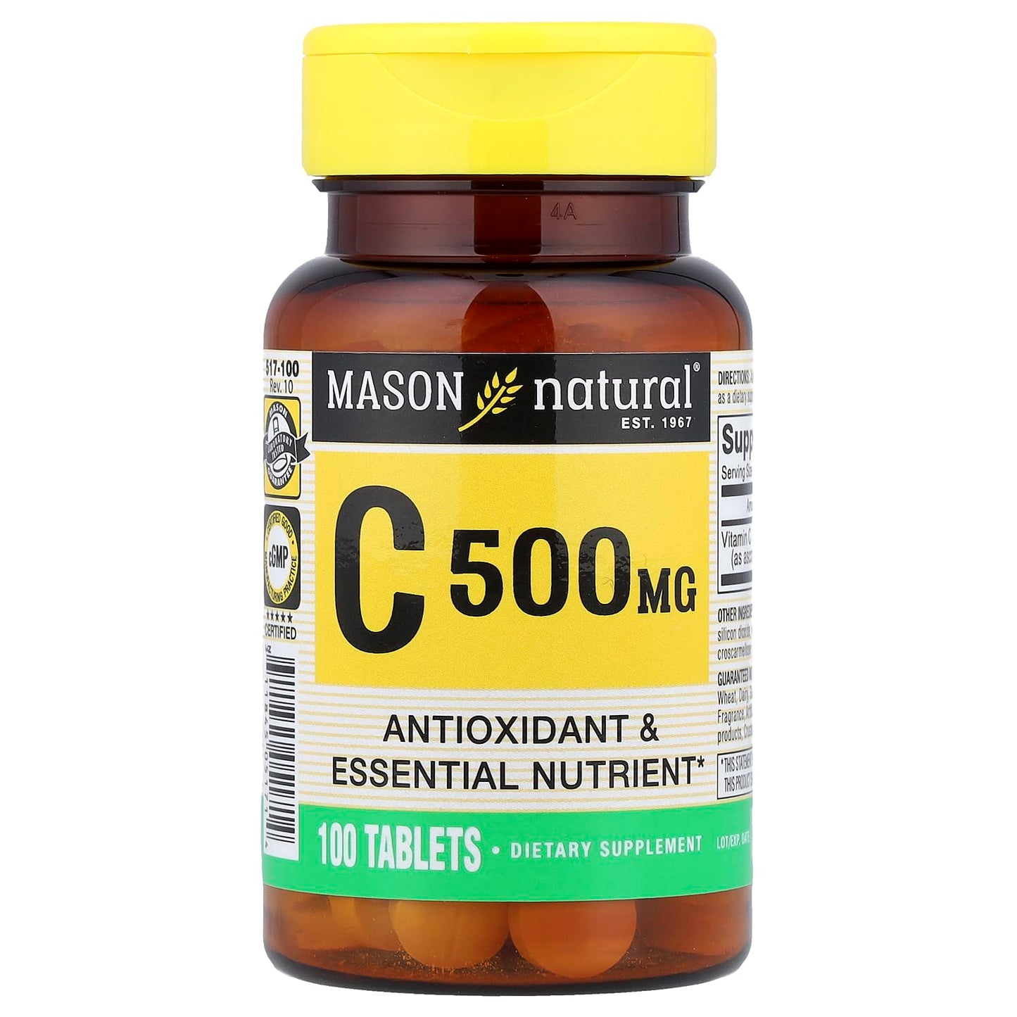 Mason Natural Vitamin C 500mg Tablets, 100 Tablets