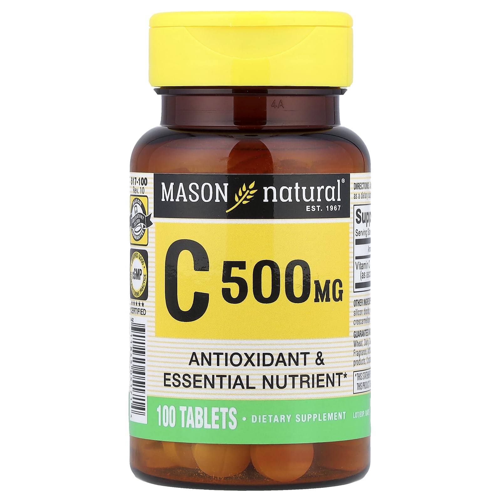 Mason Natural Vitamin C 500mg Tablets, 100 Tablets