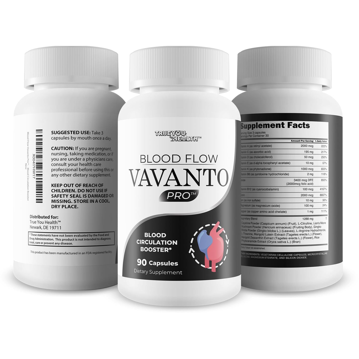 True You Health Blood Flow Vavanto Pro Capsules, 90 Count