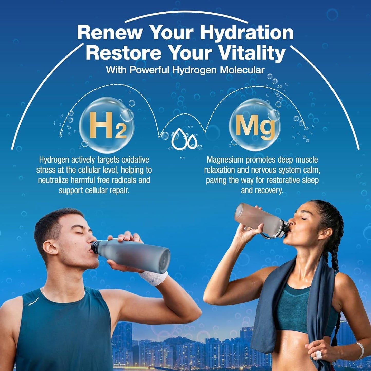 WRAERC Hydrogen Water Tablets with Magnesium, 12 PPM Hydrogen, 120 Tablets