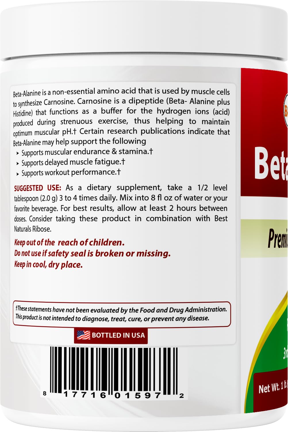Best Naturals Beta Alanine Pure Powder 32