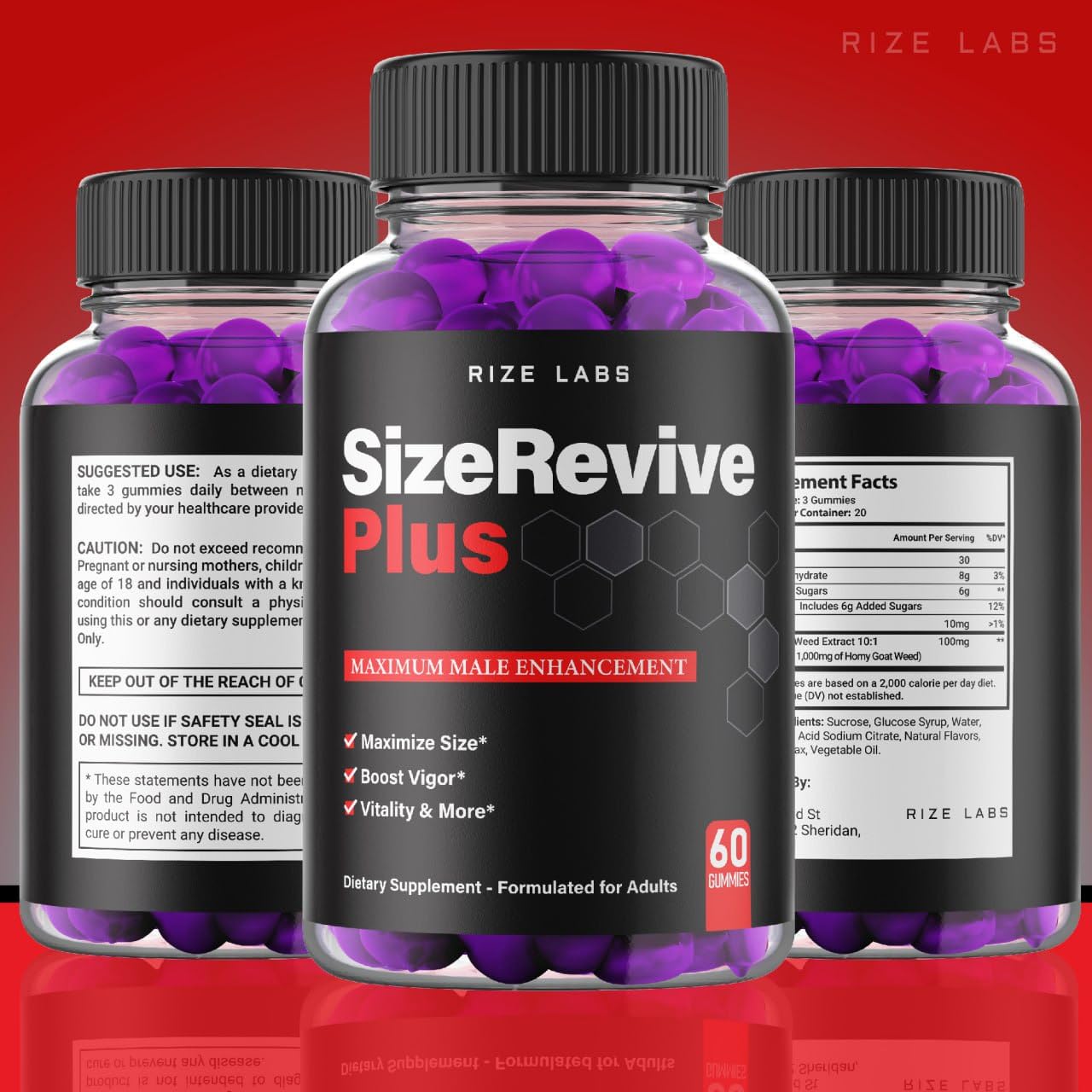 Rize Labs Revive Plus Gummies for Men, 60 Count