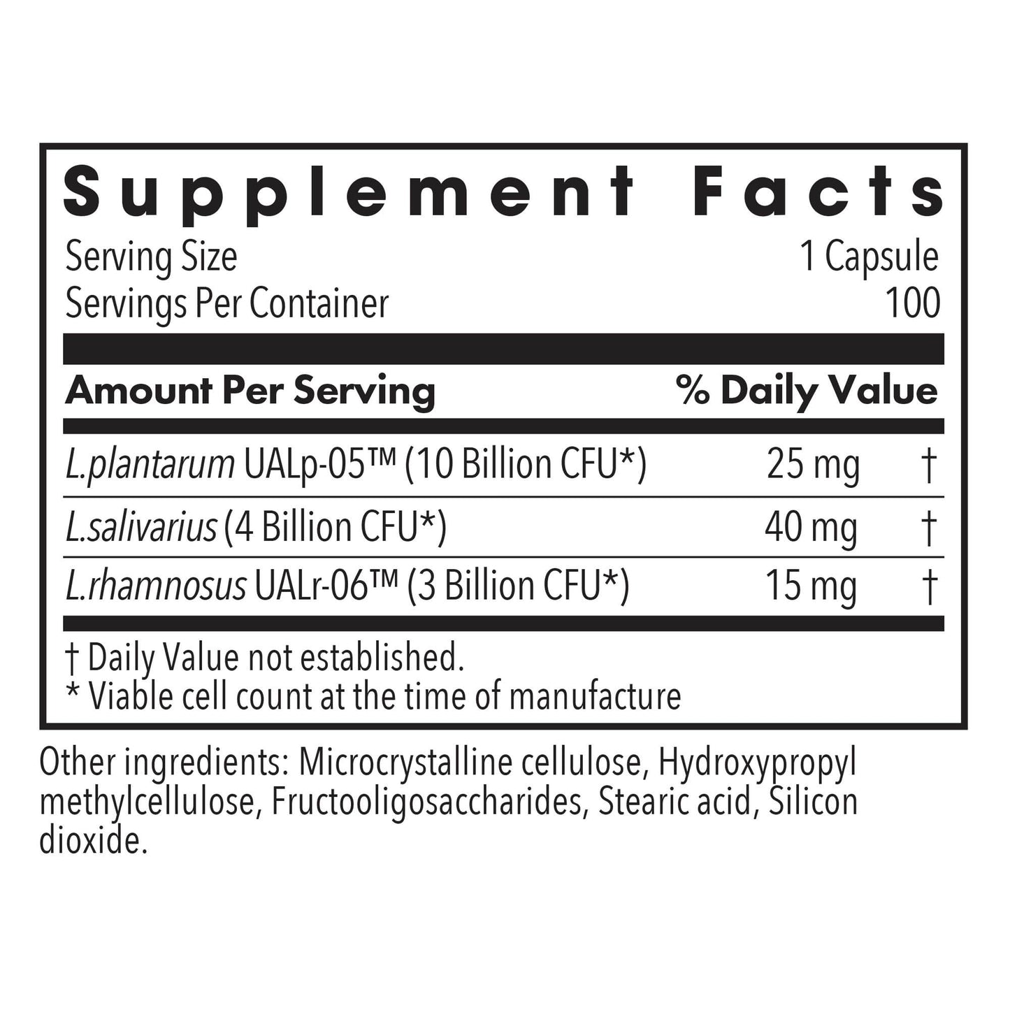 Allergy Research Group Lactobacillus Supplement Capsule 100 Count
