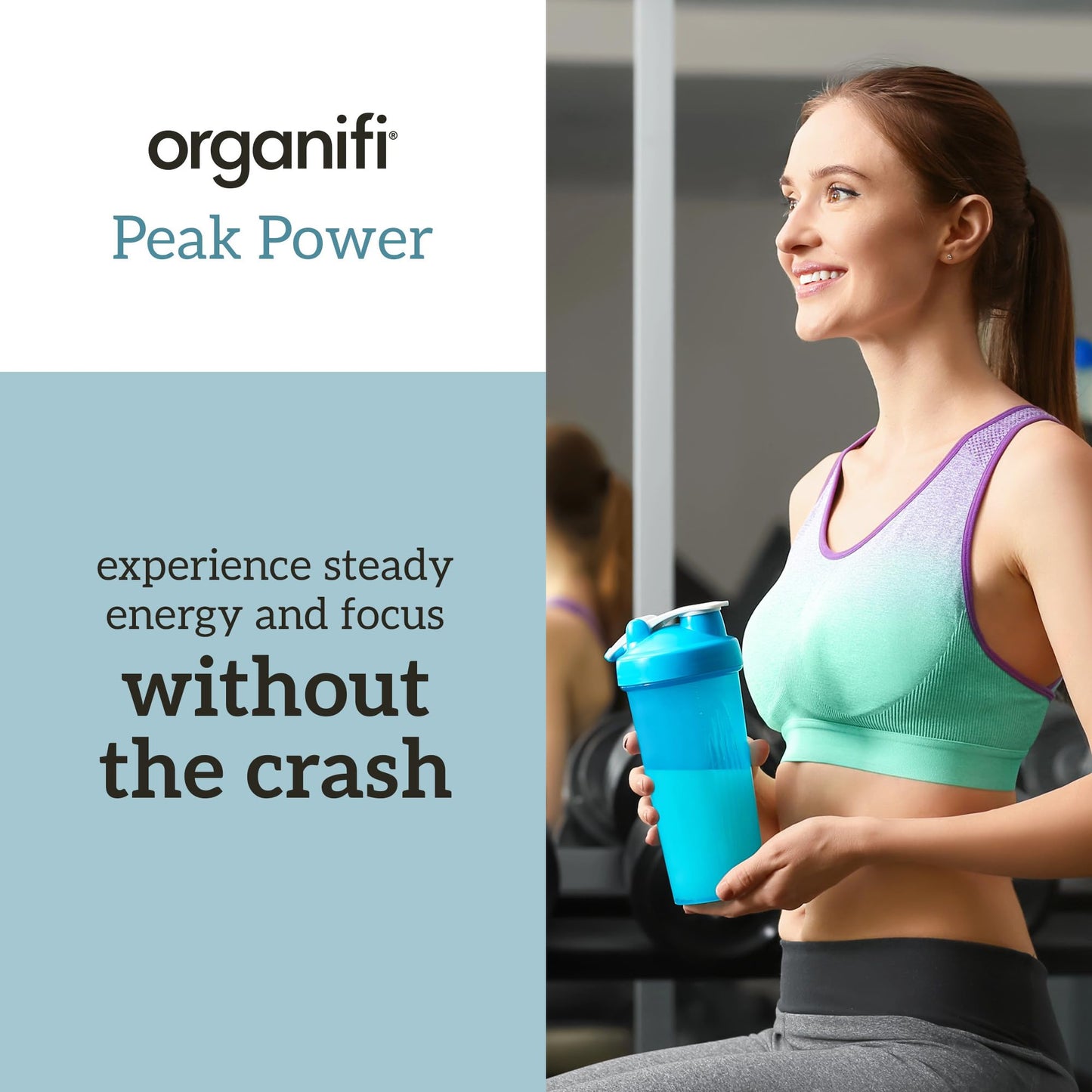 Organifi Peak Power Pre Workout Powder to Support Hydration with Lion's Mane and Guayusa, 6.49 Ounce