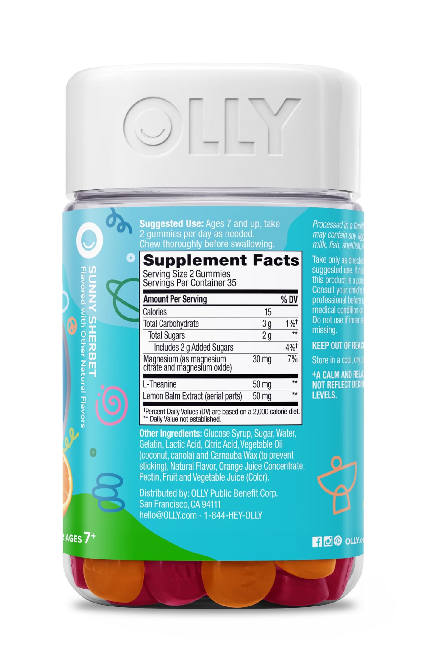 OLLY Kids Chillax Magnesium Gummy 70 Count