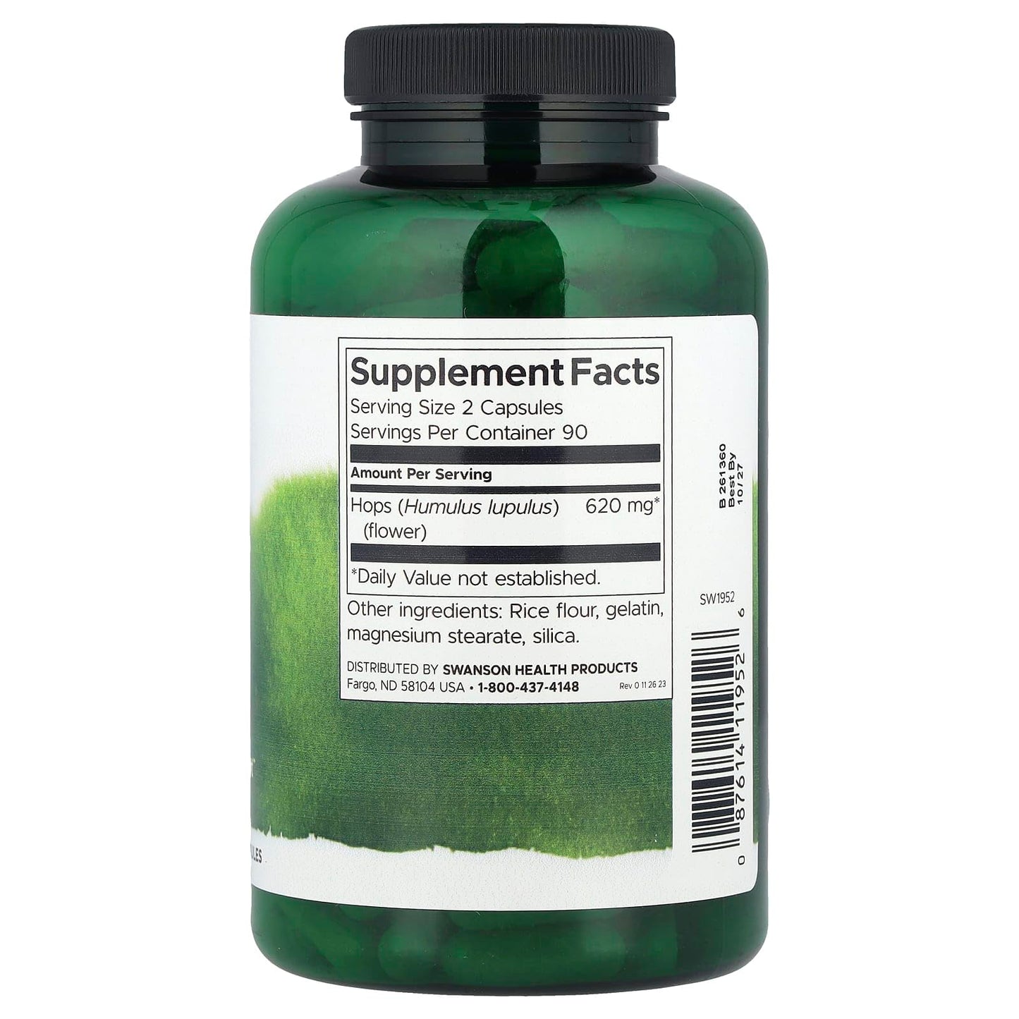 Swanson Full Spectrum Hops 310 mg Capsule 180 Count