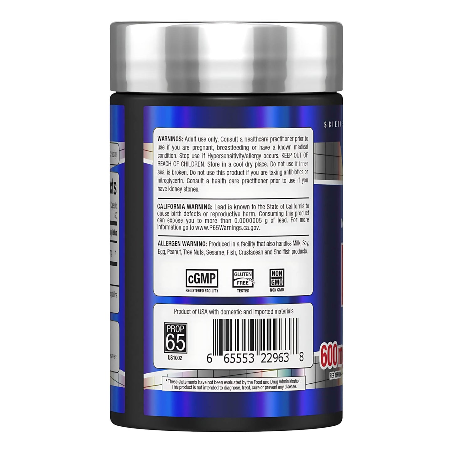 ALLMAX NAC (N-Acetyl Cysteine) 600 mg Tablet, 60 Tablets