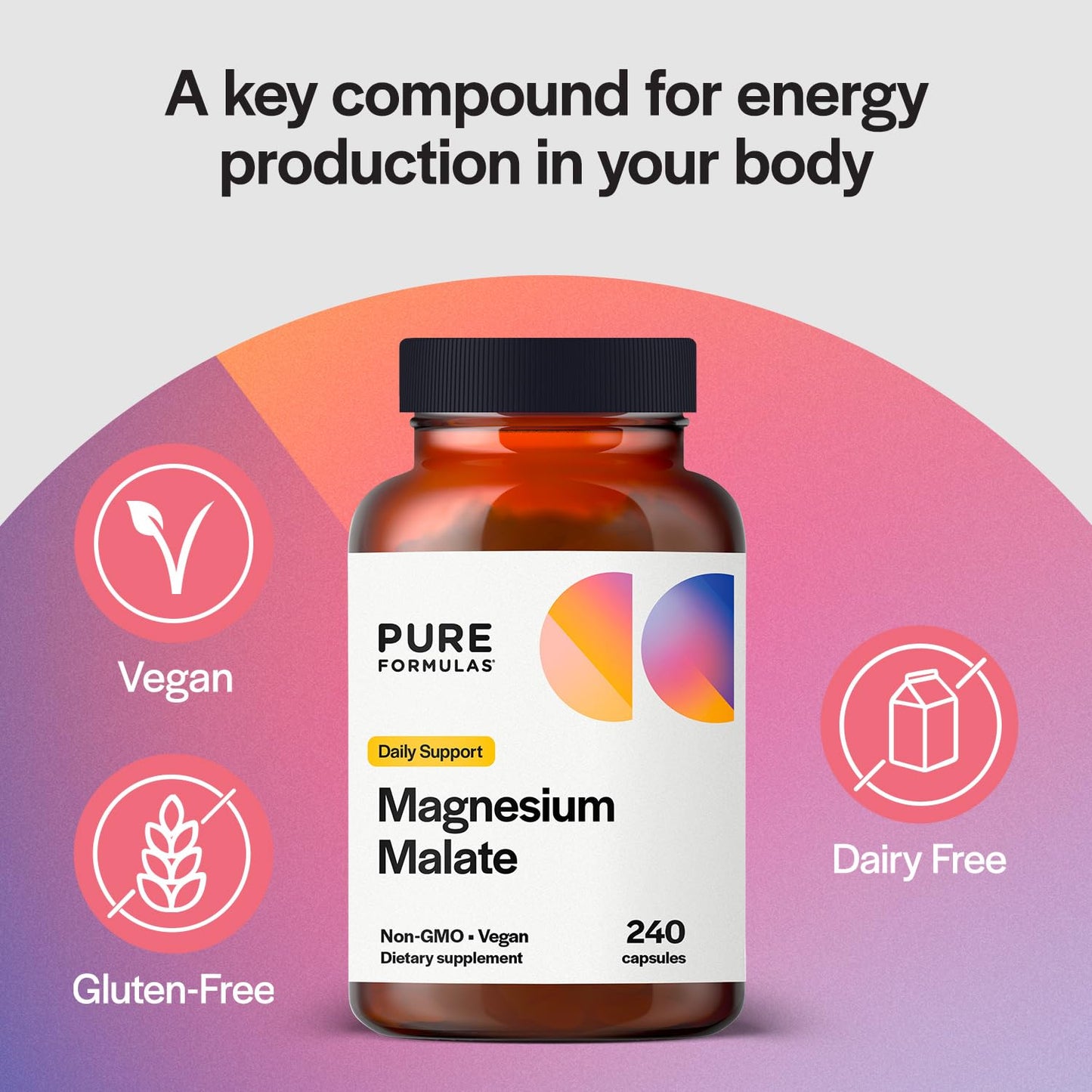 PureFormulas Magnesium Malate Capsules, 240 Capsules