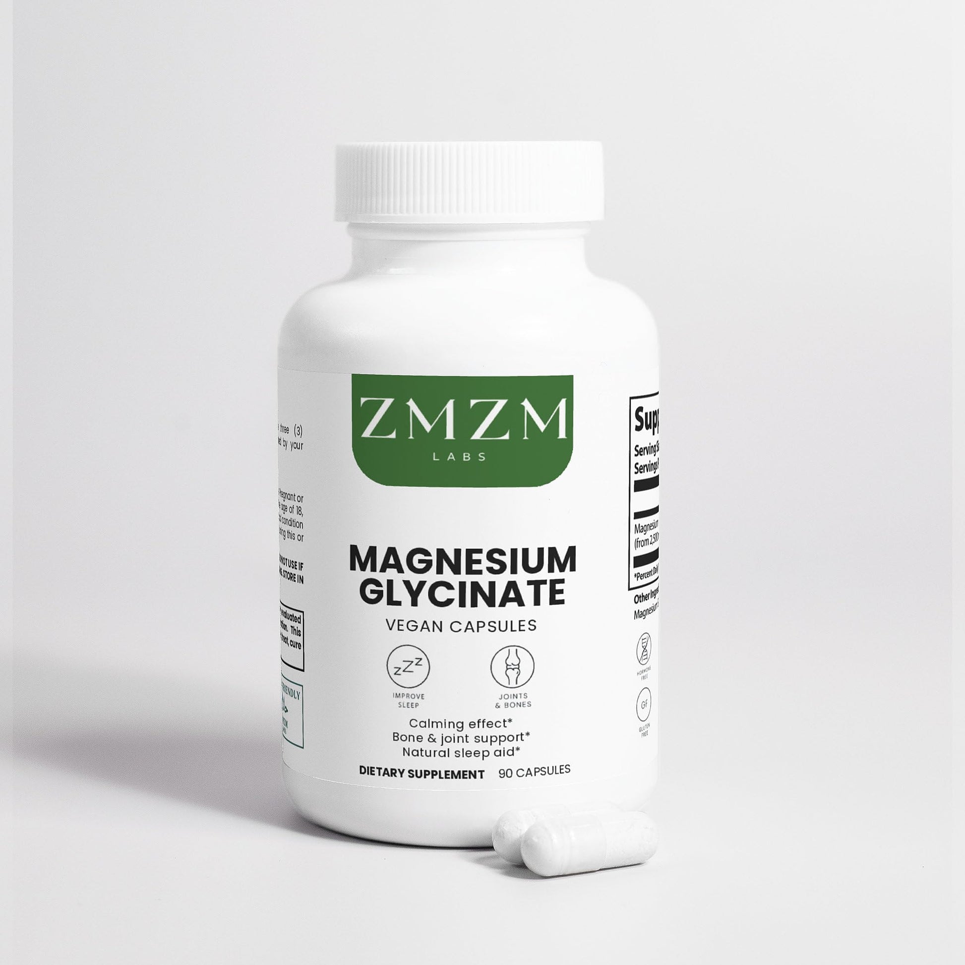 ZMZM LABS Magnesium Glycinate Capsules, 60 Count