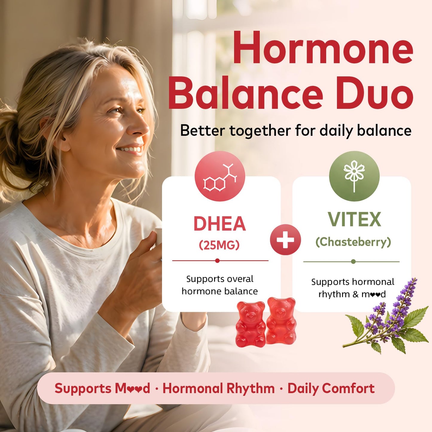 HFELIZ DHEA Supplement for Women Gummies, 60 Count