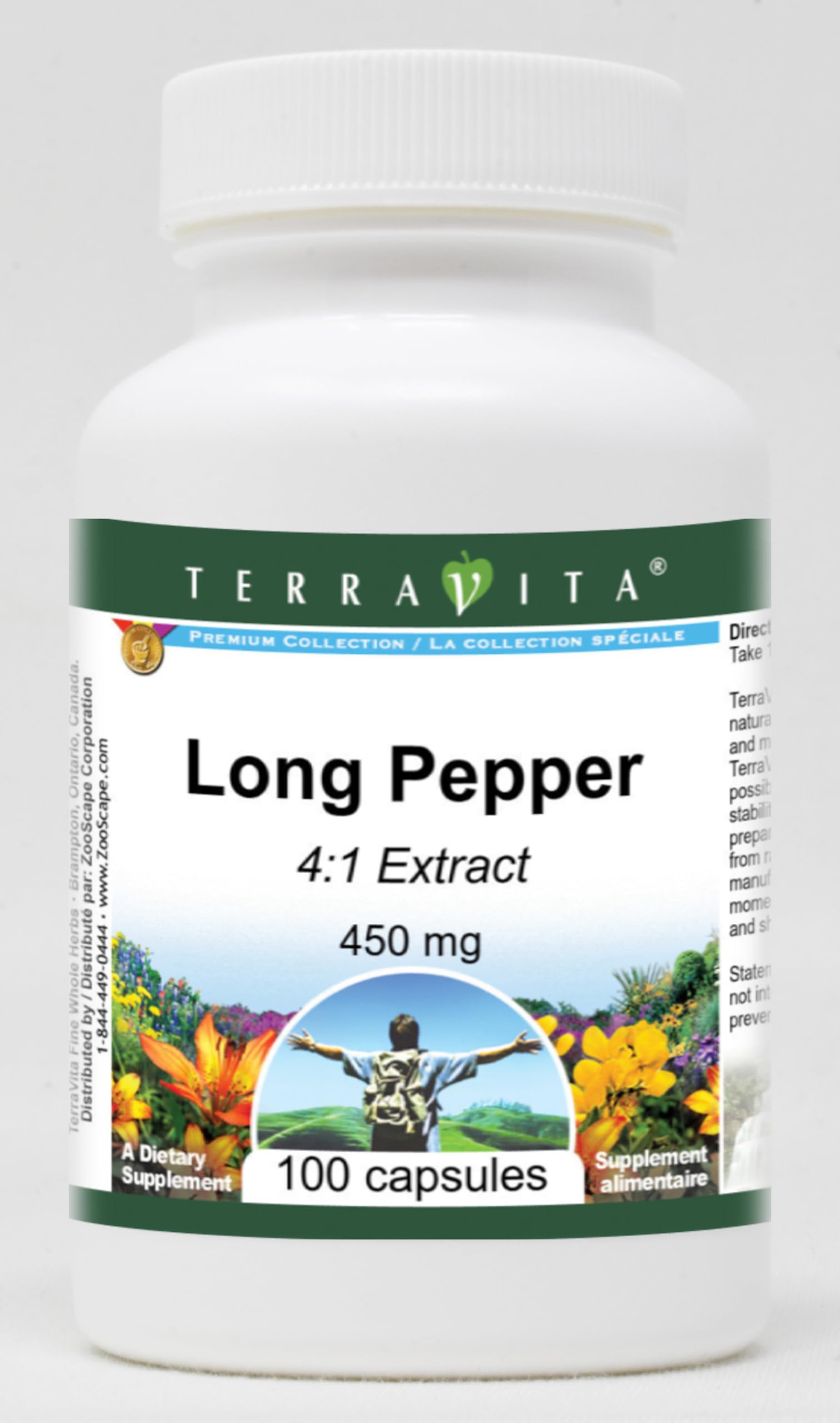 Terravita Long Pepper 4:1-450 mg Capsule, 100 Capsules