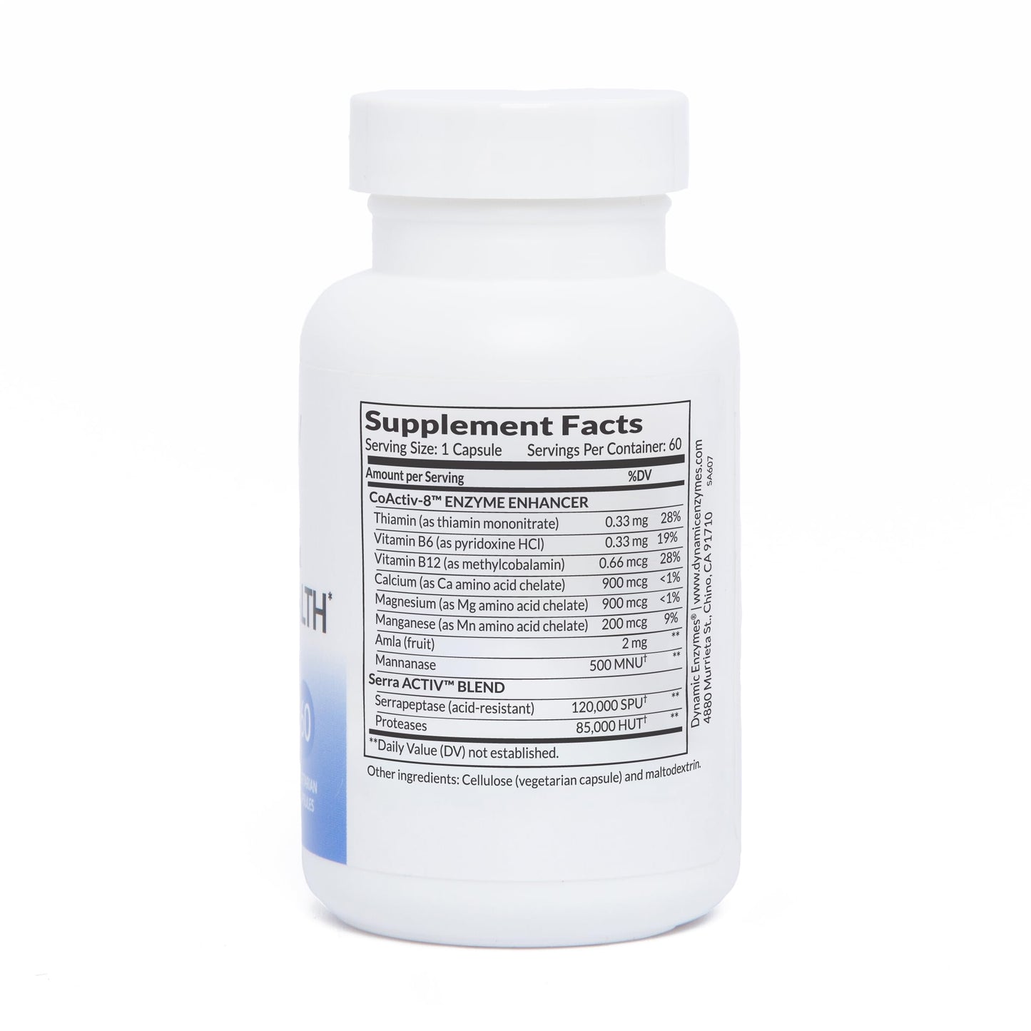 Dynamic Enzymes Serra ACTIV Systemic Enzymes Serrapeptase 120,000 SPU with Acid-Resistant Delivery Capsules 60 Count