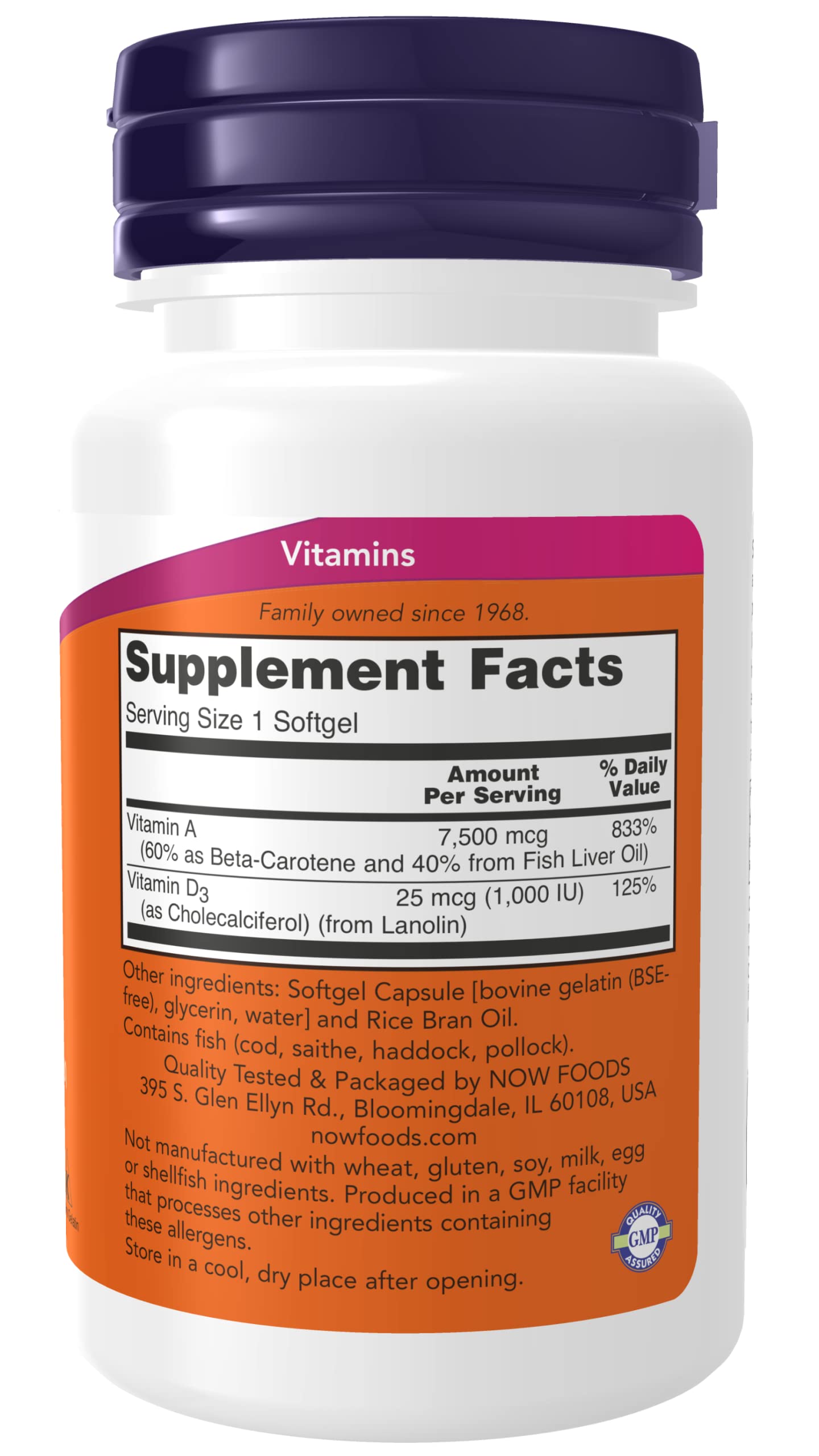 NOW Foods Ultra A & D3 Softgels, 200 Count