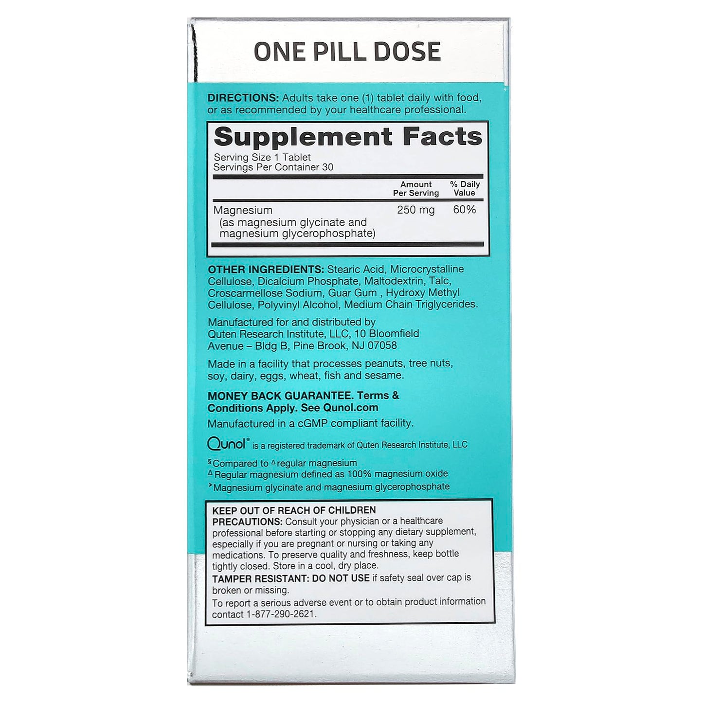 Qunol Ultra Magnesium 250 mg Tablet, 30 Count