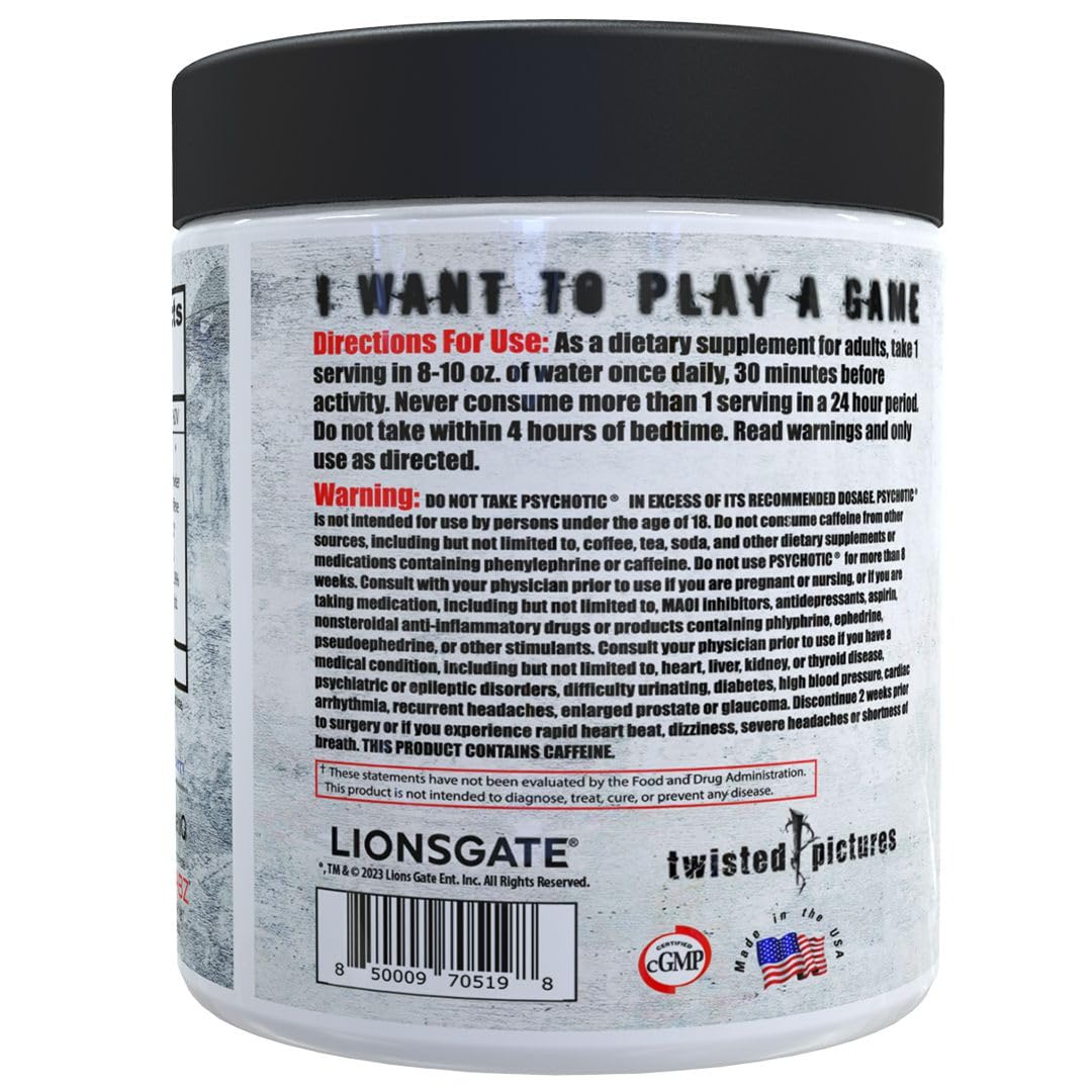 Insane Labz Psychotic Saw and Bloodbath Pre Workout Nitric Oxide Booster Stack Powder, 17.7