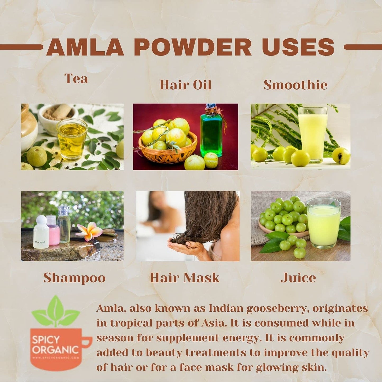Spicy Organic Amla Powder, 4 oz
