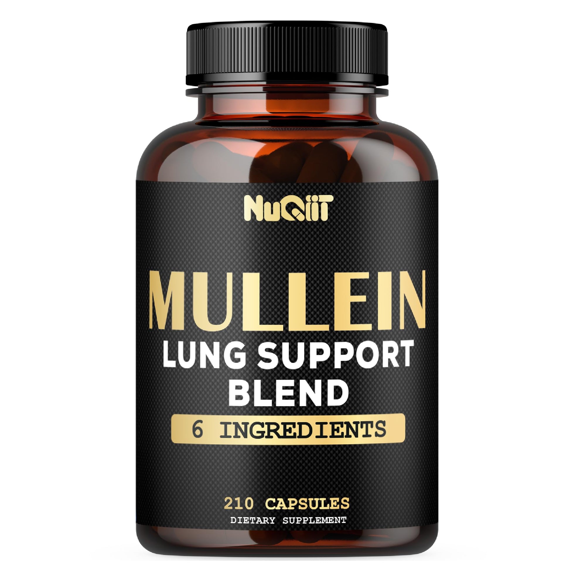 NUQIIT Mullein Leaf Capsules with Herbal Complex as Cordyceps Sinensis, Marshmallow, and More, 210 Count