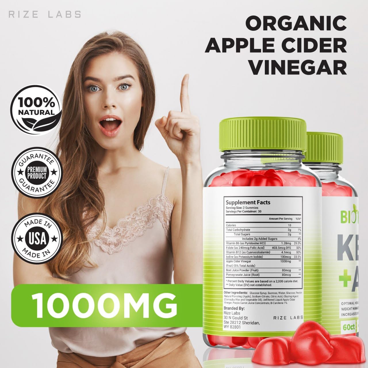 rize labs Biofast Keto ACV Gummies Gummy 60 Count
