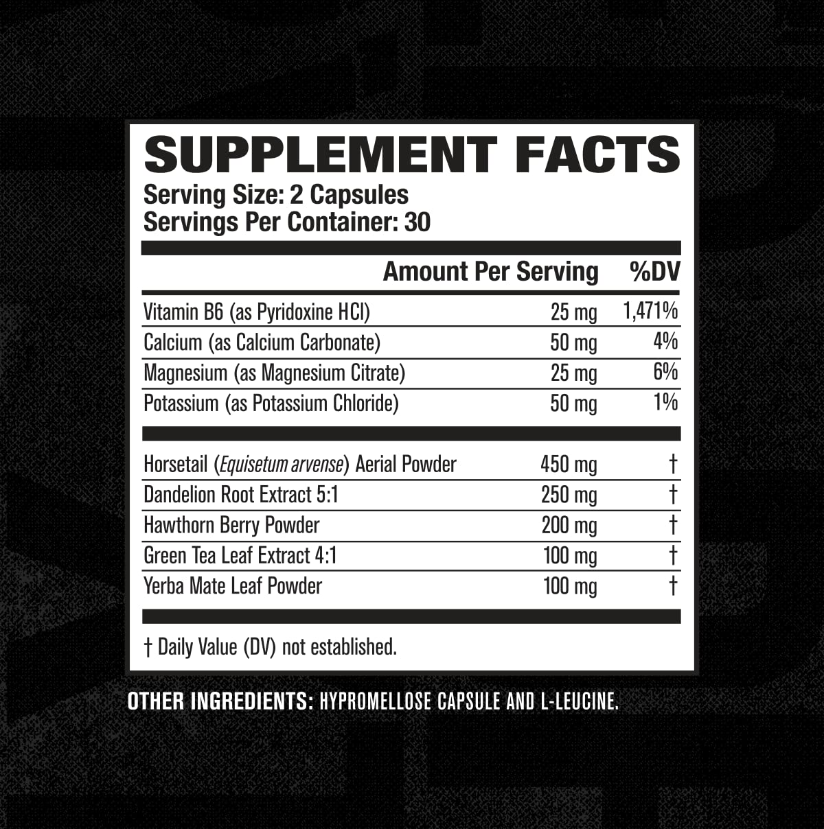 Jacked Factory Dry-XT Diuretic Water Pills 60 Veggie Capsules