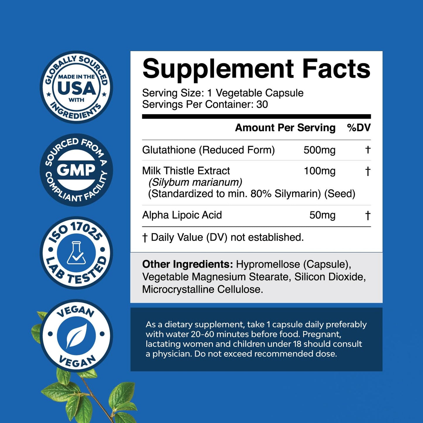 Natures Craft Reduced Glutathione with Milk Thistle Chewable Vitamin C Gummies 90 Count